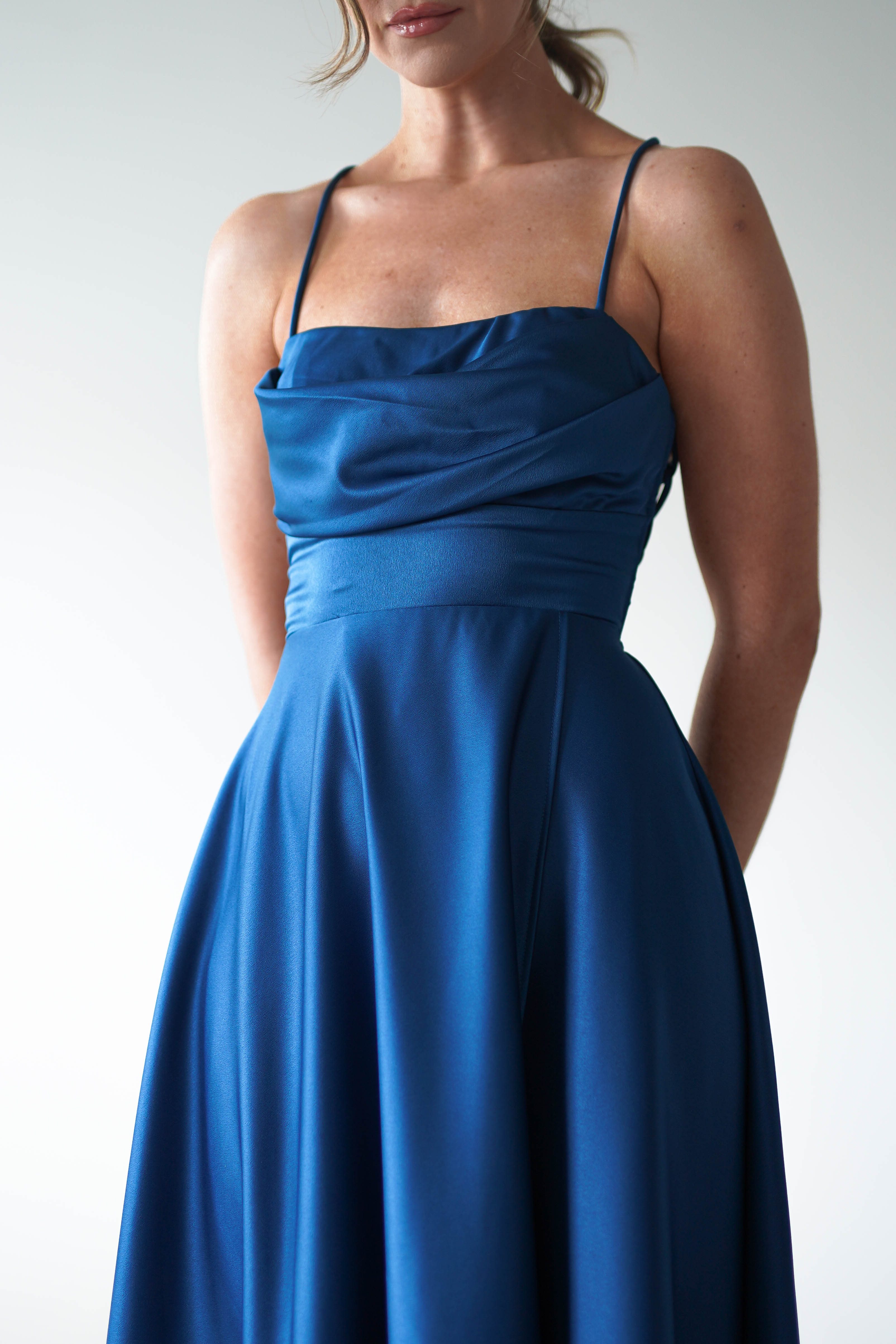 Shantal Satin Gown | Ocean Teal Blue | Debs & Prom | Formal Gown | Oh Hello Clothing