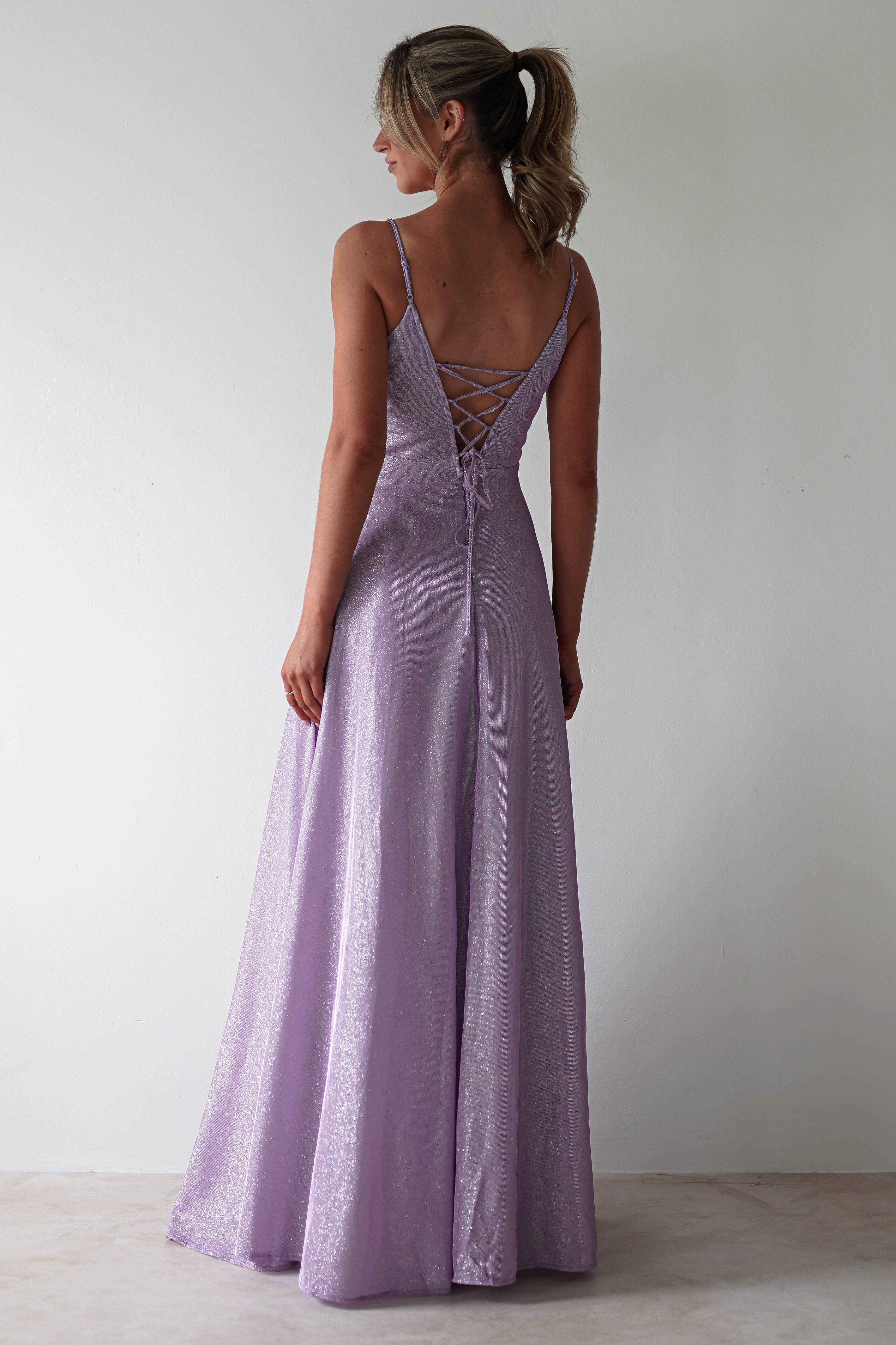 Marlene Glitter Gown | Lavendar | Debs & Prom | Formal Gown | Oh Hello Clothing