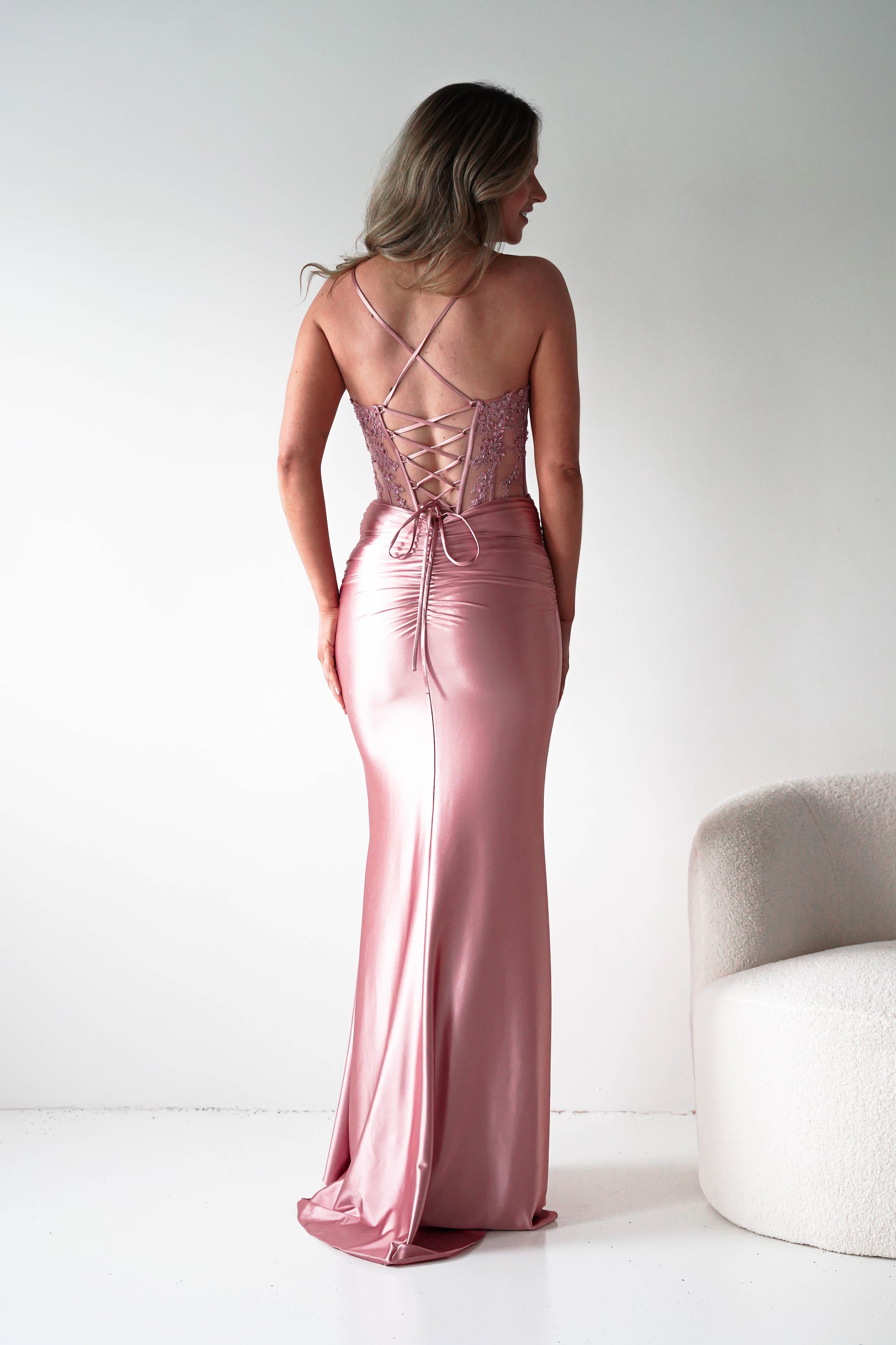 Oh Hello Clothing Dresses > Prom Dresses 1*DONE- Raya Embellished Corset Gown | NEW COLOUR- PINK SAMPLE (Copy)