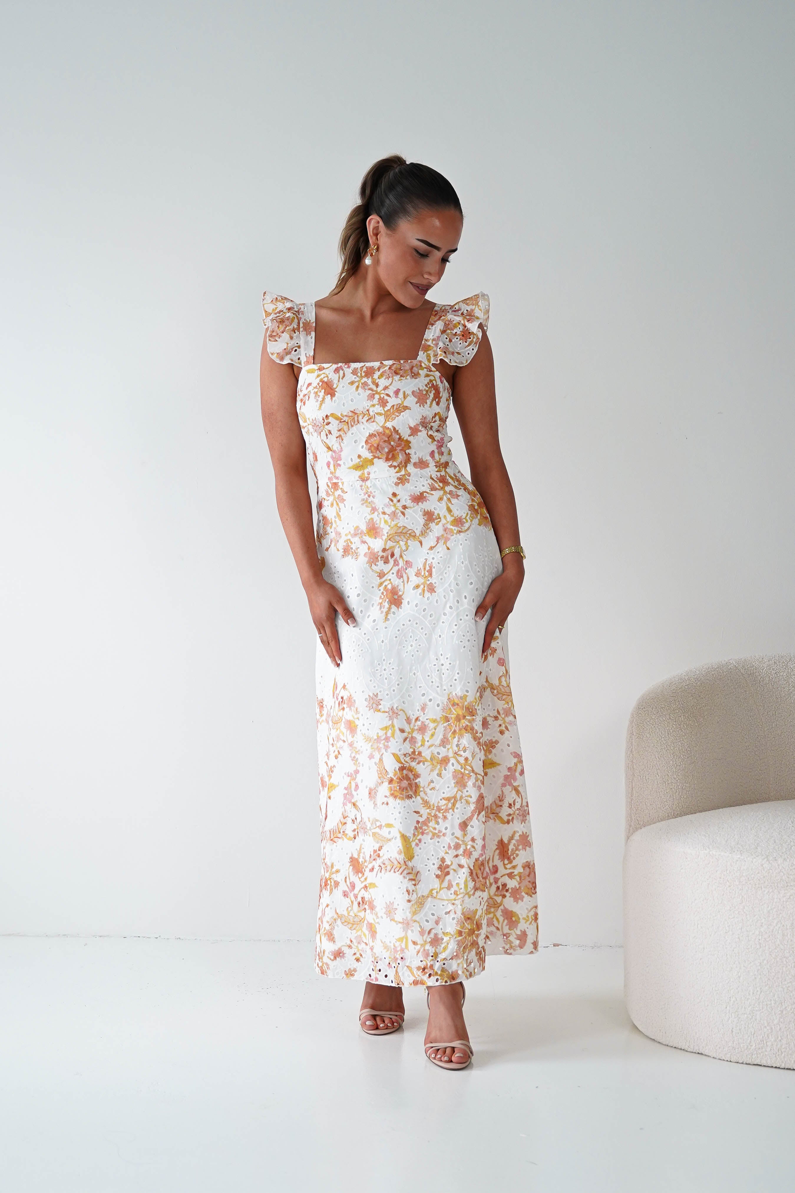 Oh Hello Clothing Women > Clothing > Dresses 1*DONE -S18801-ORLA BRODERIE ANGLAise FLORAL DRESS