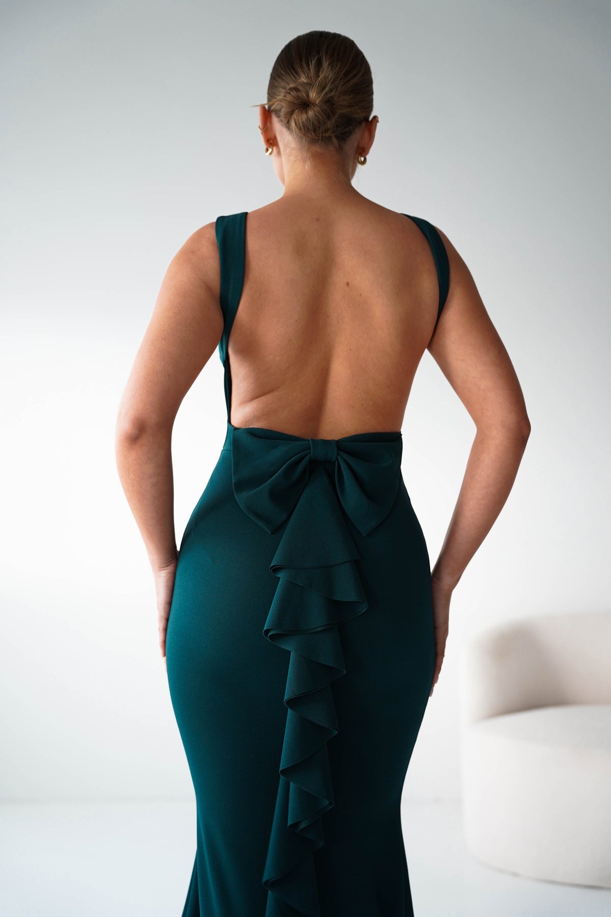 Oh Hello Clothing Women > Clothing > Dresses 1*DONE- Samantha Bow Detail Maxi Dress | DARK GREEN