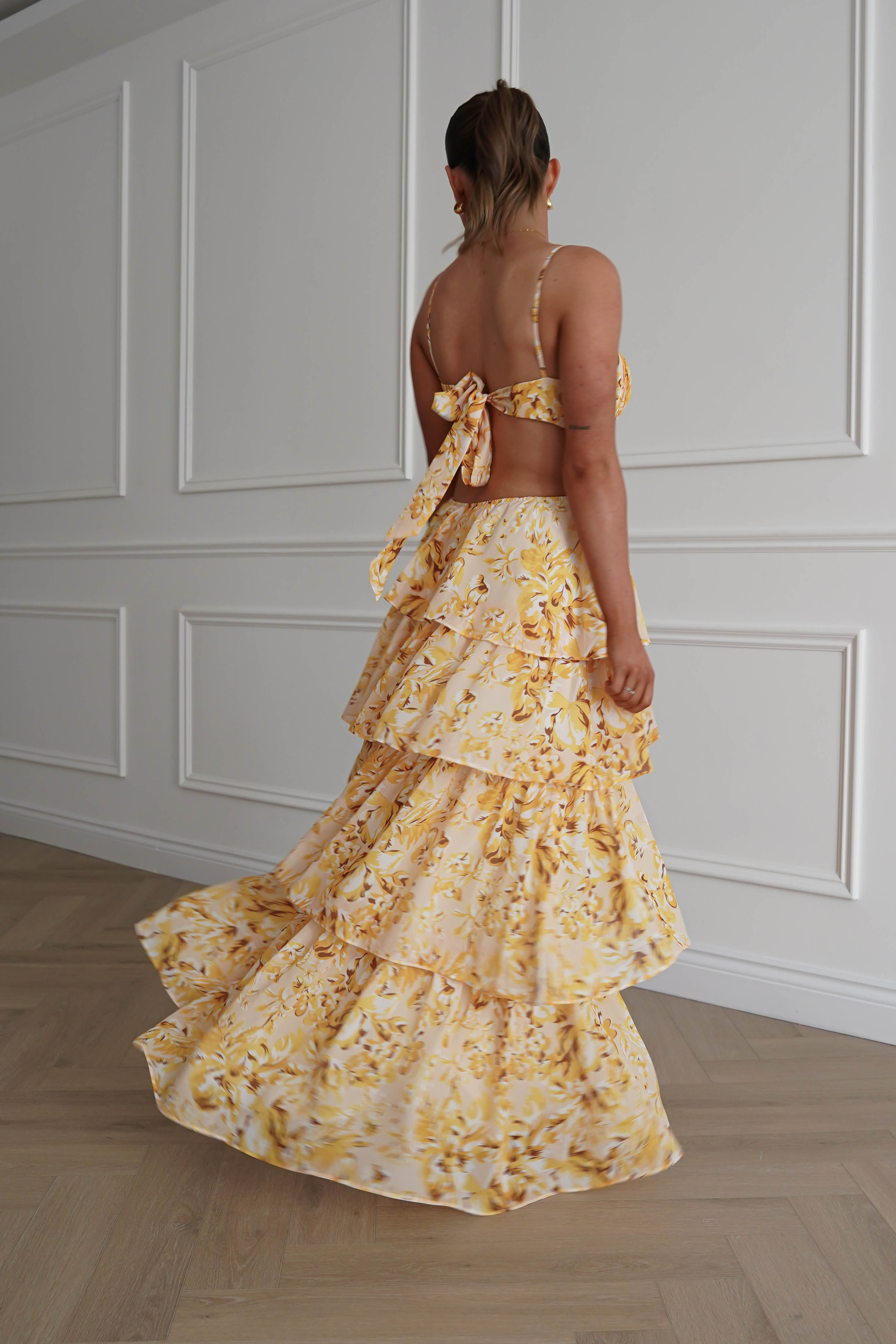Oh Hello Clothing Women > Clothing > Dresses 1* DONE - SAMPLE- SAME STYLE AS Elouise Floral Tiered Maxi Dress Yellow(Copy)