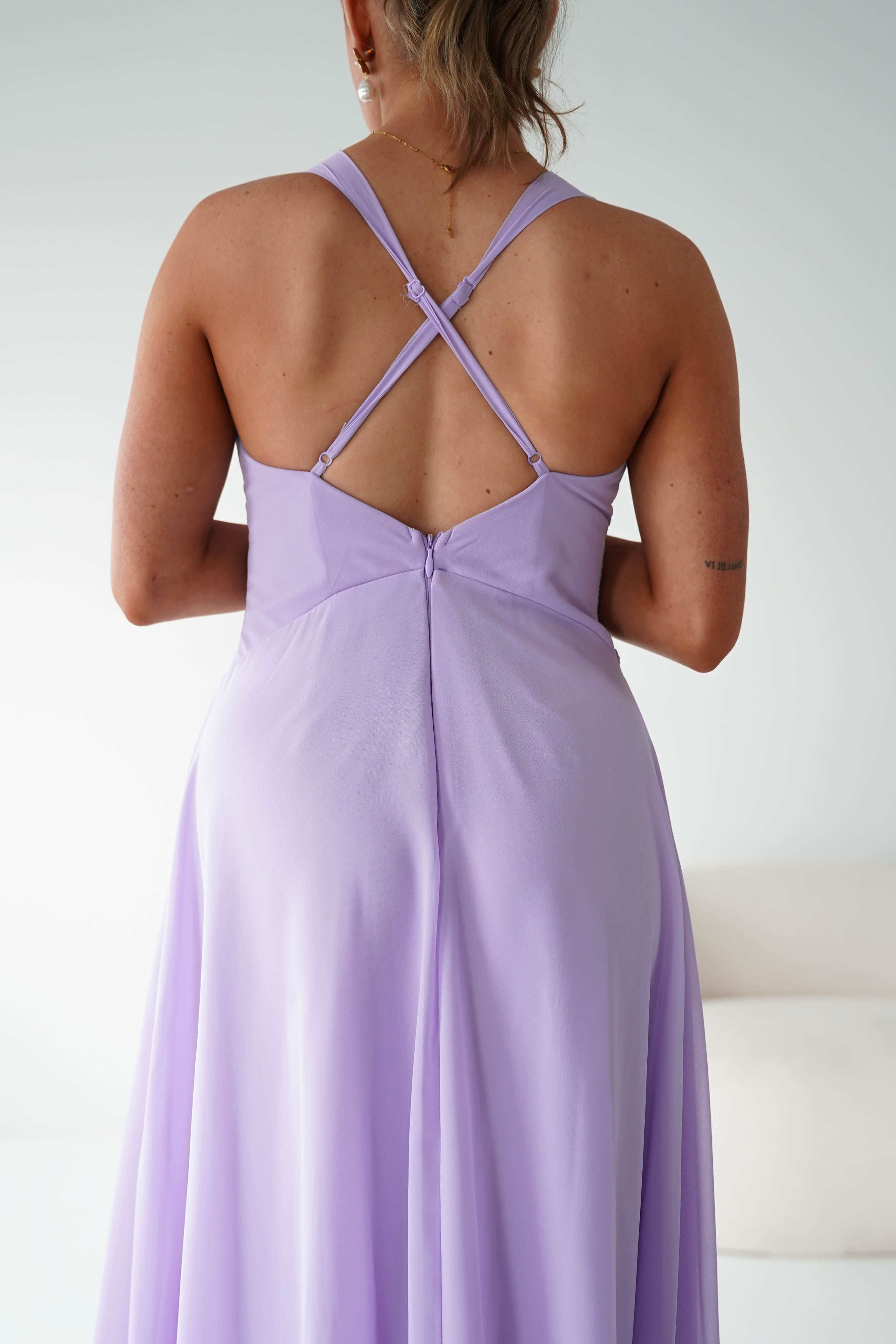 Oh Hello Clothing Women > Clothing > Dresses 1*DONE- Sara A-Line Chiffon Maxi Dress | LAVENDER