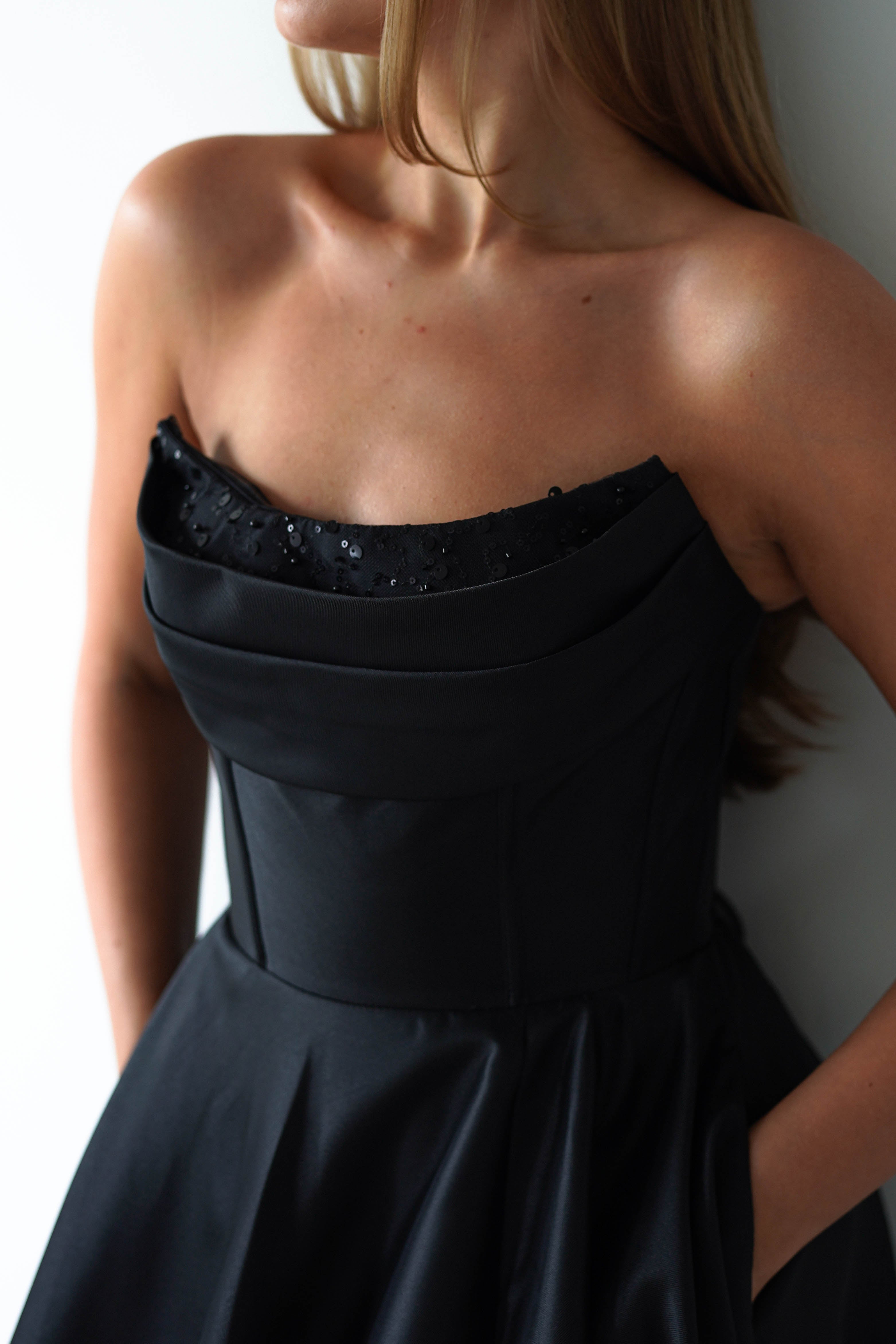 Pepper Strapless A-Line Maxi Gown | Black | Debs & Prom | Formal Gown | Oh Hello Clothing