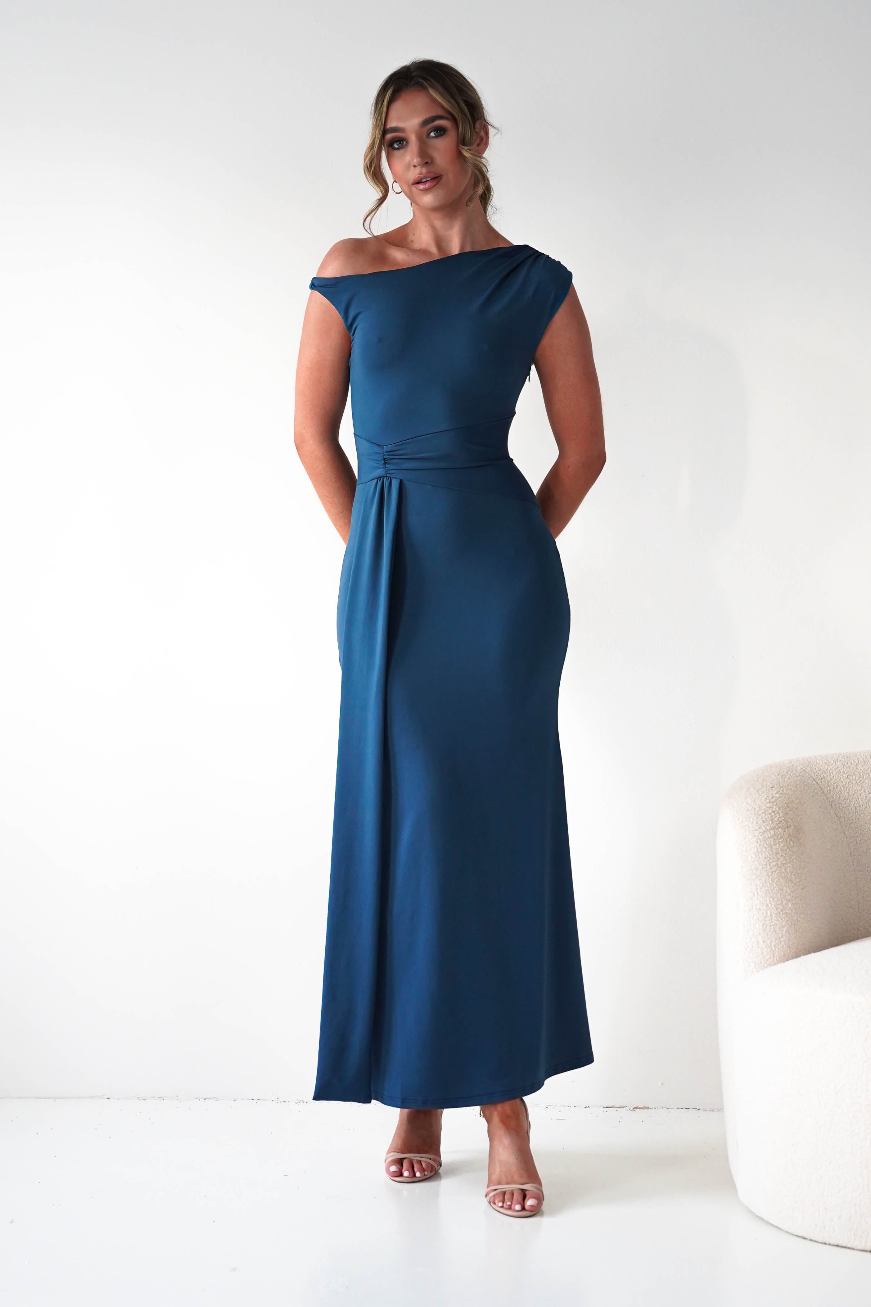 Oh Hello Clothing Dresses 1*DONE - Sleevless midi NAVY dress-OH25027