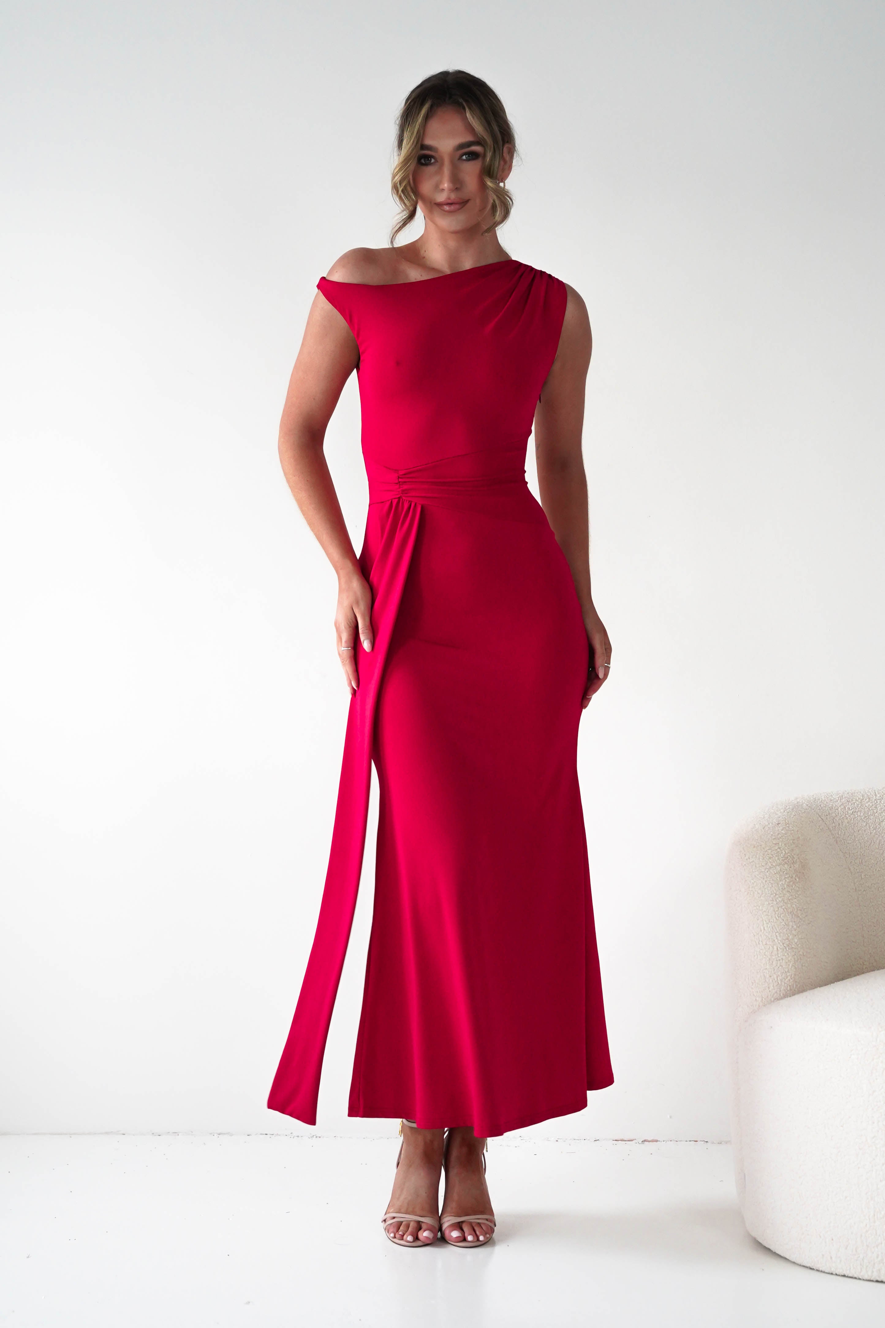 Oh Hello Clothing Dresses 1*DONE - Sleevless midi red dress-OH25027 (Copy)