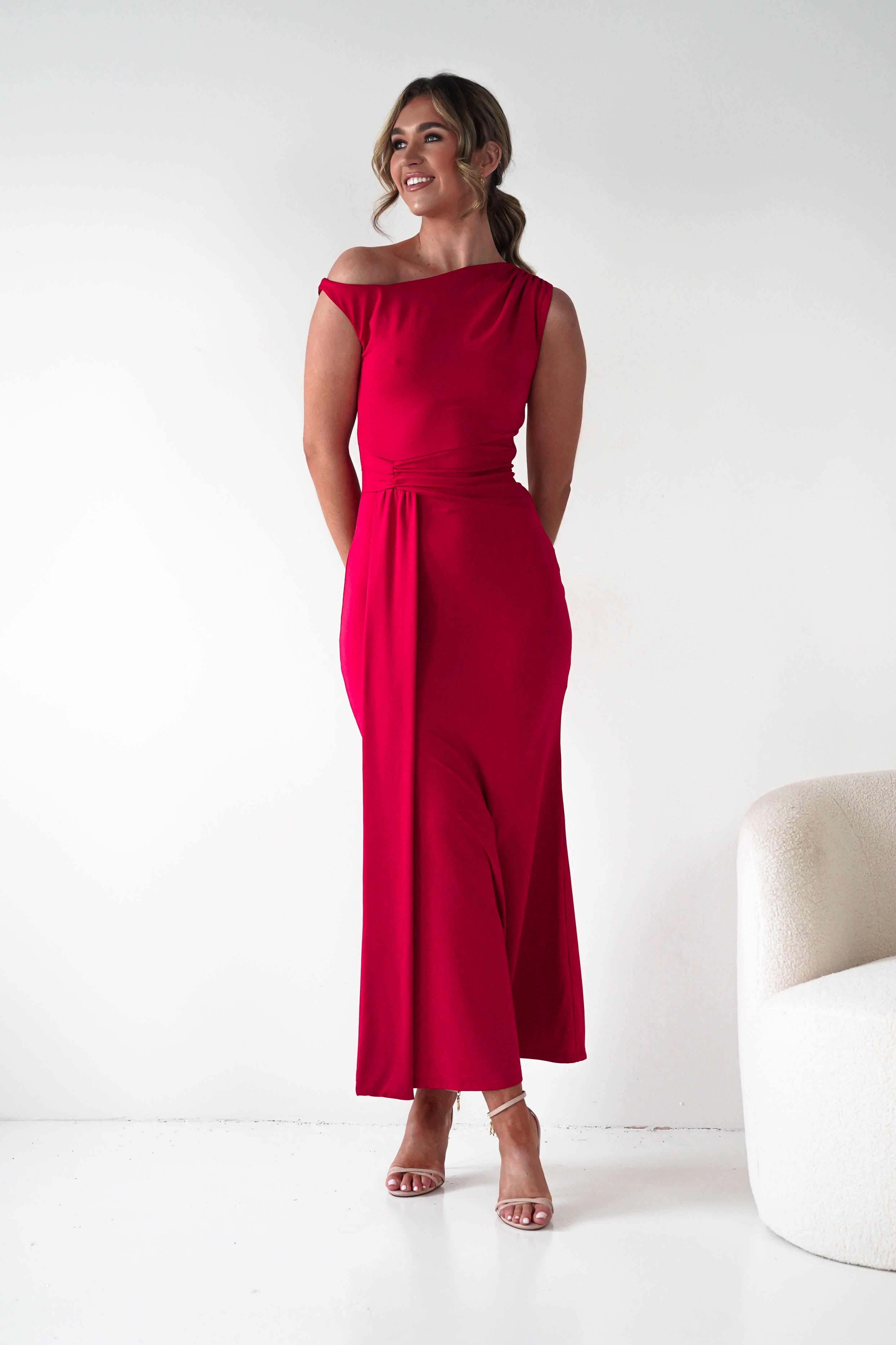 Oh Hello Clothing Dresses 1*DONE - Sleevless midi red dress-OH25027 (Copy)