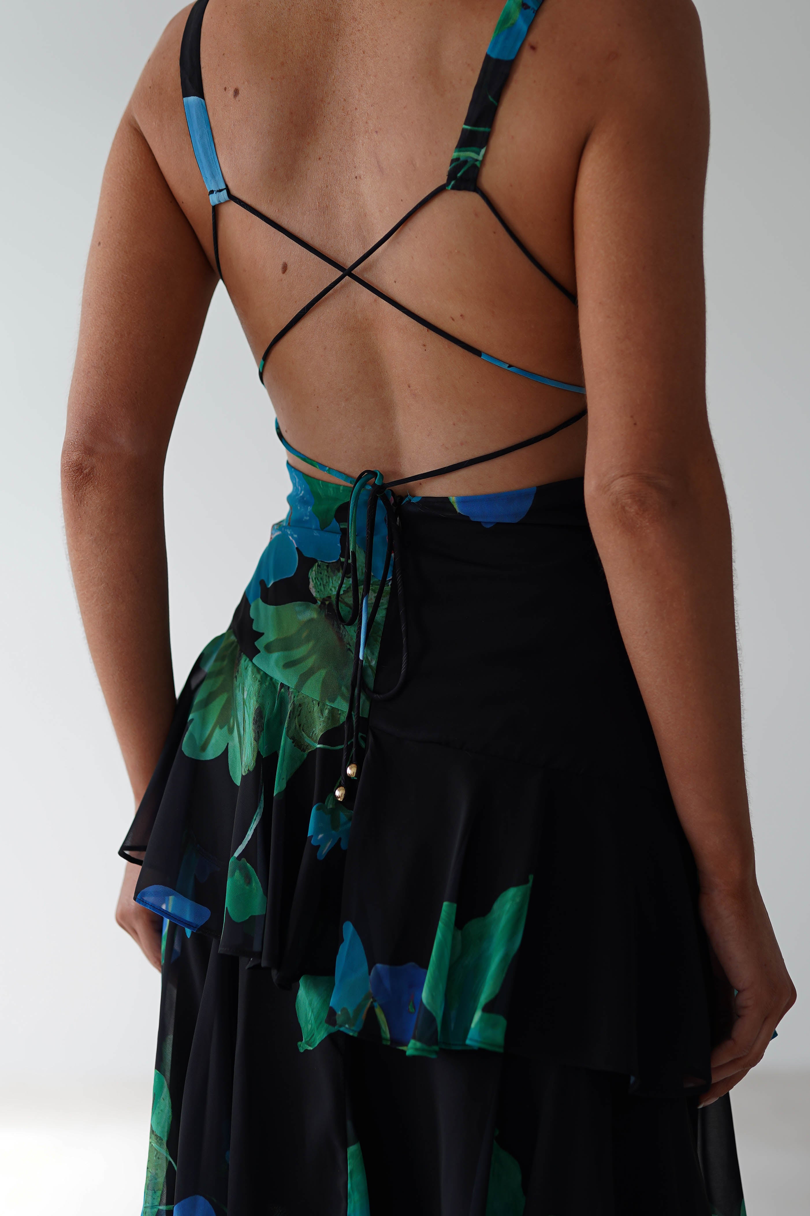 Lenora Floral Print Maxi Dress Black Print | Wedding Guest Dress | Maxi | Oh Hello Clothing