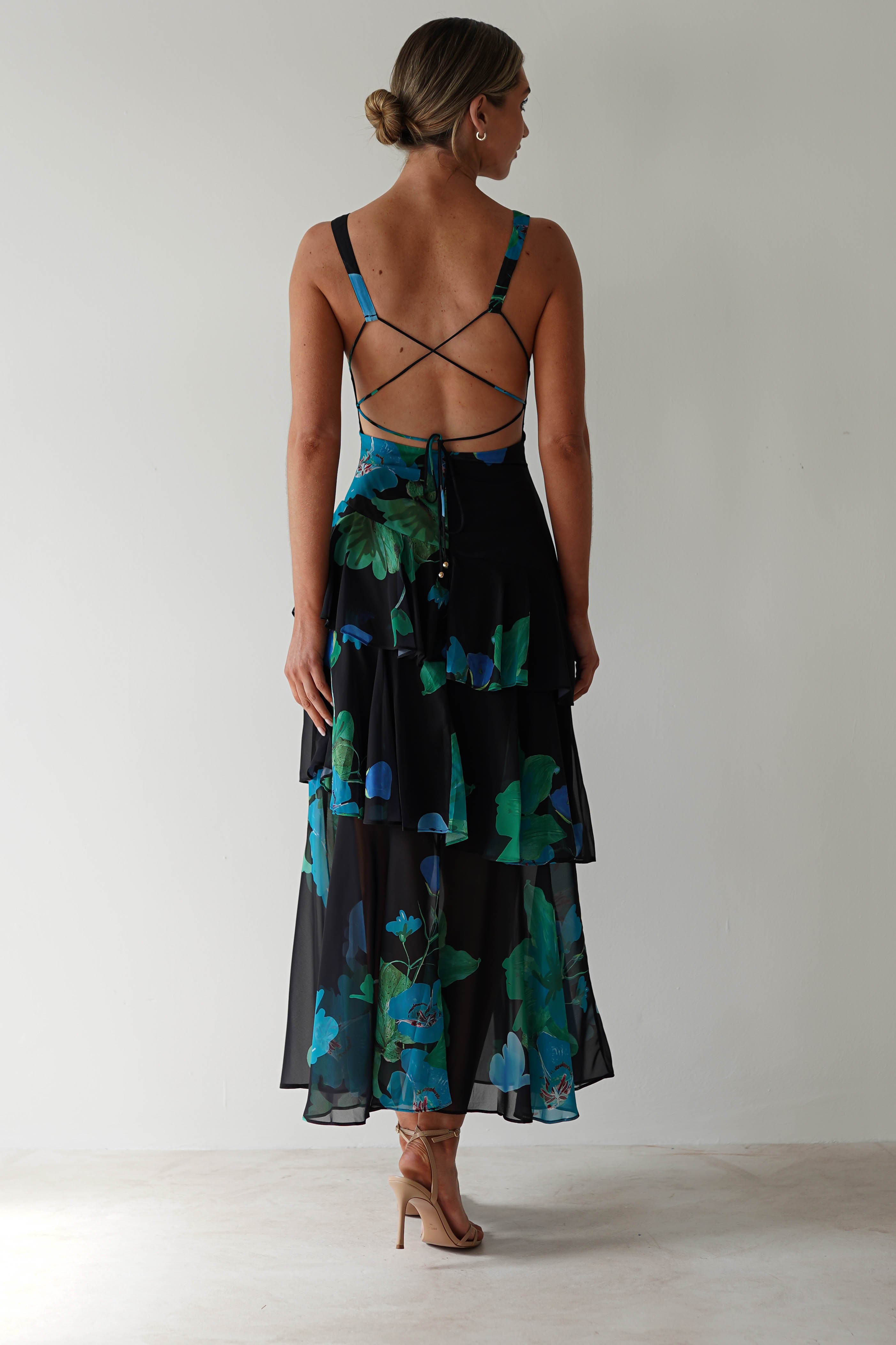 Lenora Floral Print Maxi Dress Black Print | Wedding Guest Dress | Maxi | Oh Hello Clothing