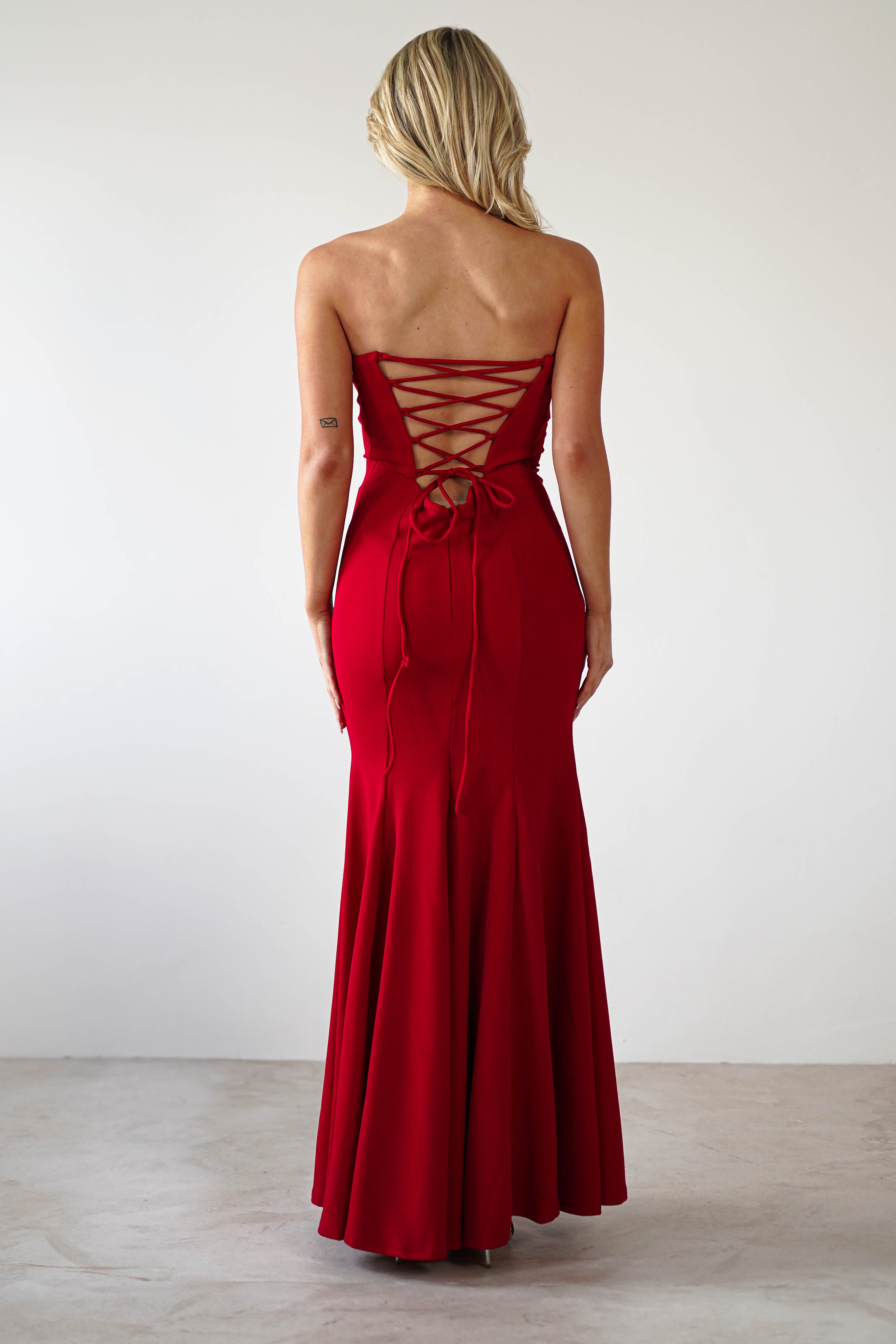 Charla Bodycon Maxi Gown | Red | Debs & Prom | Formal Gown | Oh Hello Clothing