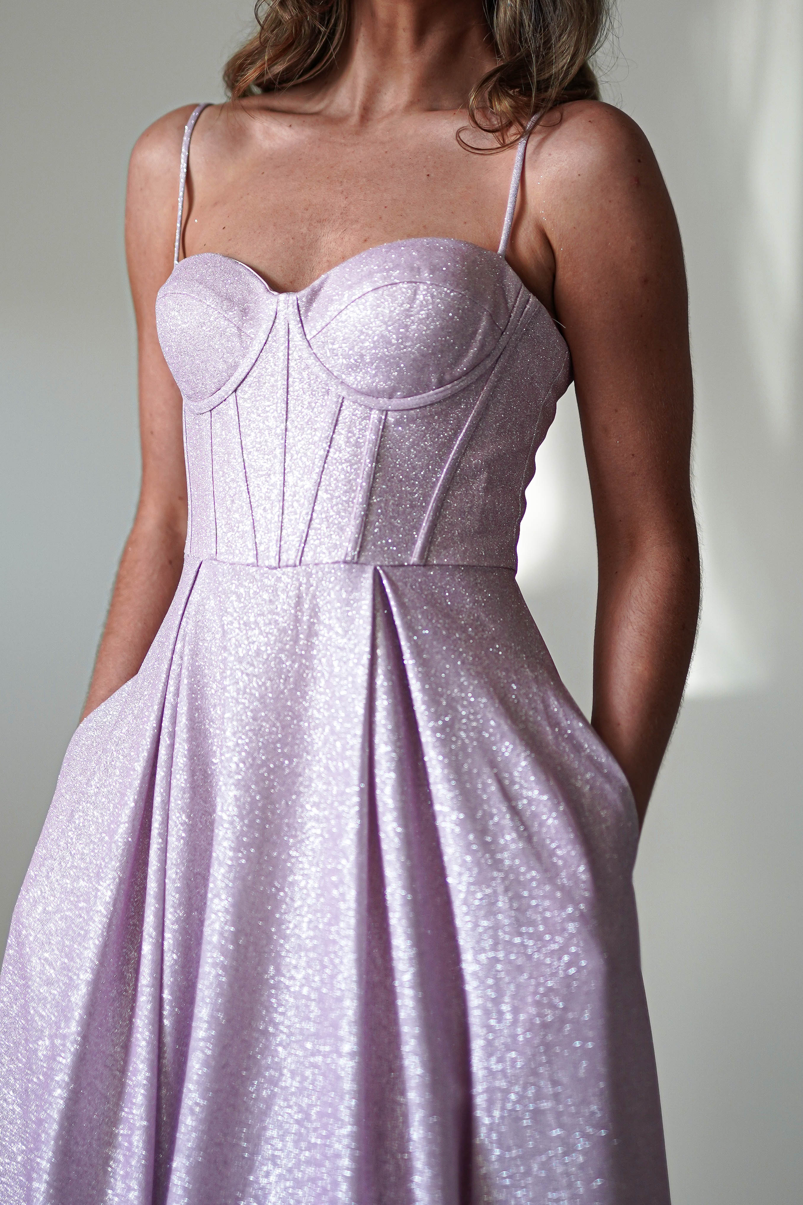 Luna Glitter Corset Aline Gown | Pink | Debs & Prom | Formal Gown | Oh Hello Clothing