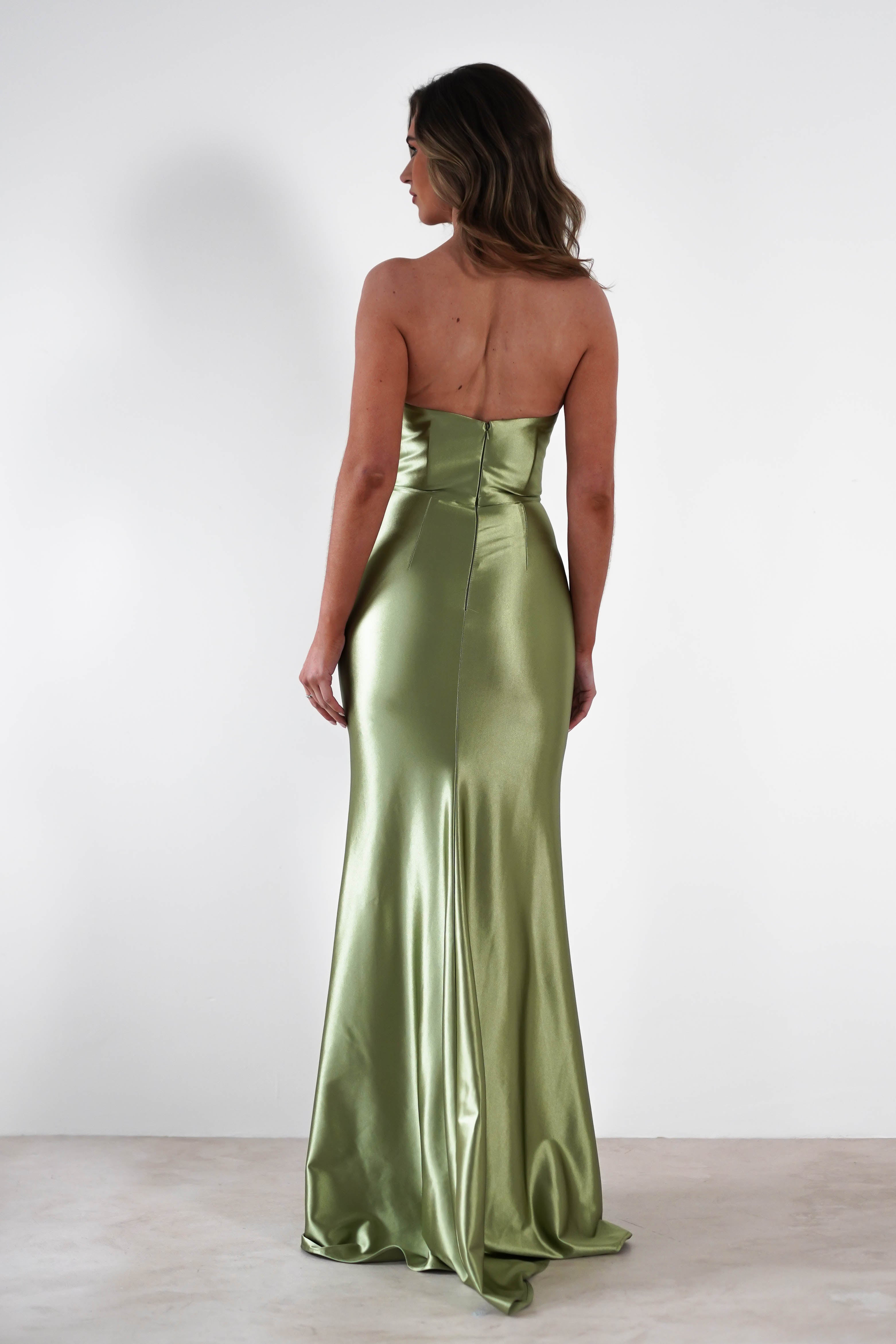 Venice Strapless Bodycon Gown | Green | Debs & Prom | Formal Gown | Oh Hello Clothing