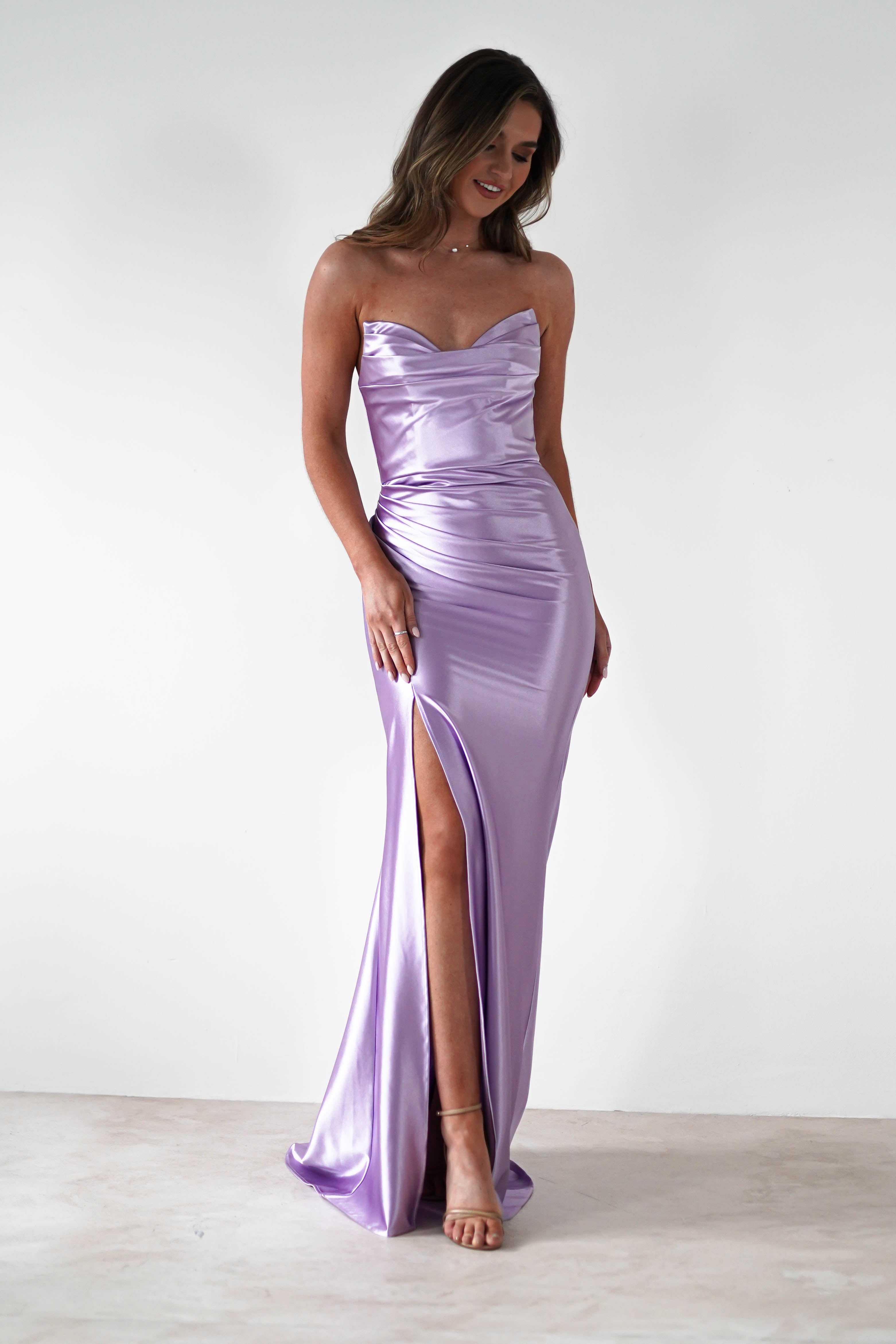 Venice Strapless Bodycon Gown | Lilac | Debs & Prom | Formal Gown | Oh Hello Clothing
