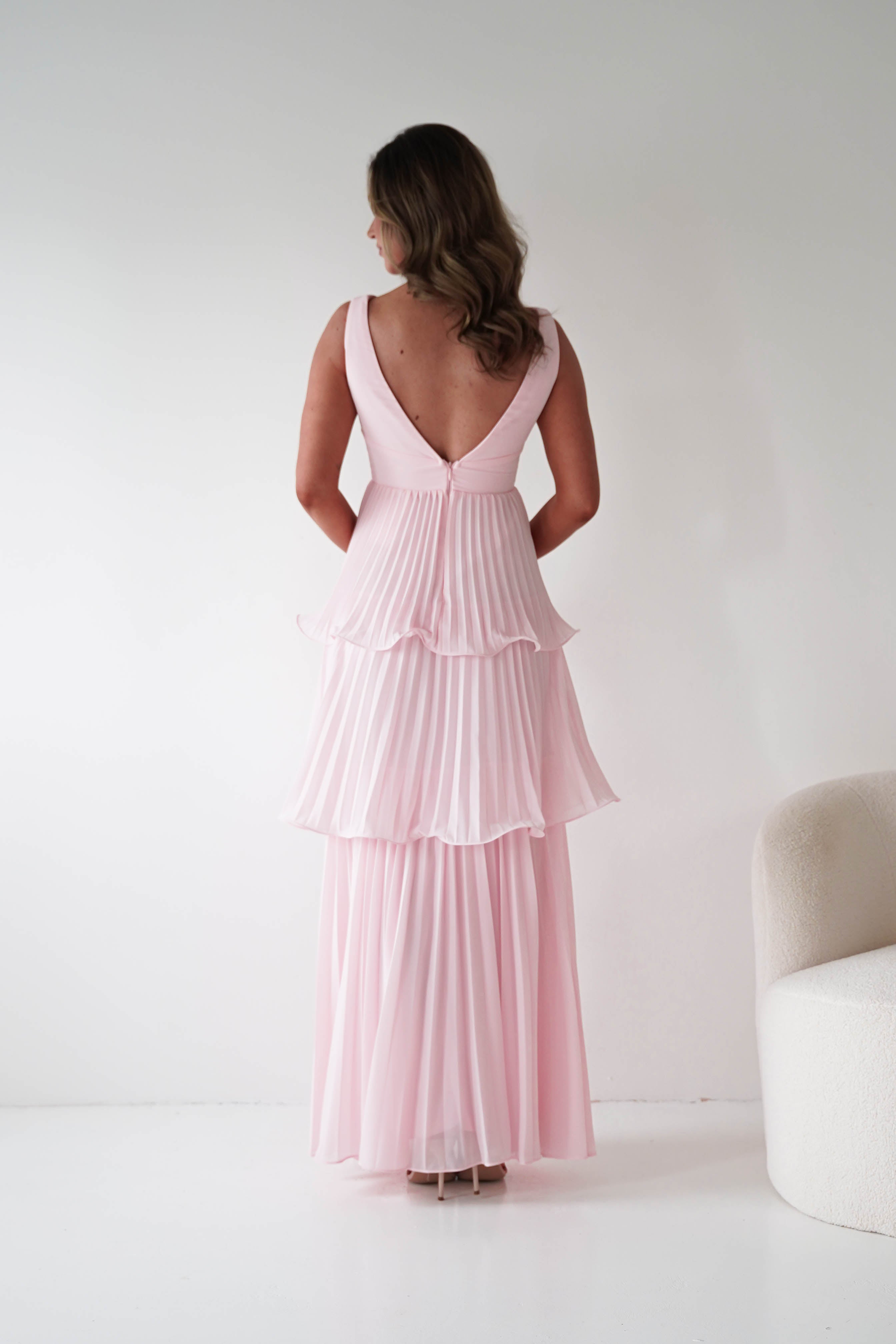 Oh Hello Clothing Women > Clothing > Dresses 1*DONE-Vina Tiered Pleated Layered Maxi Dress | New colour Pink