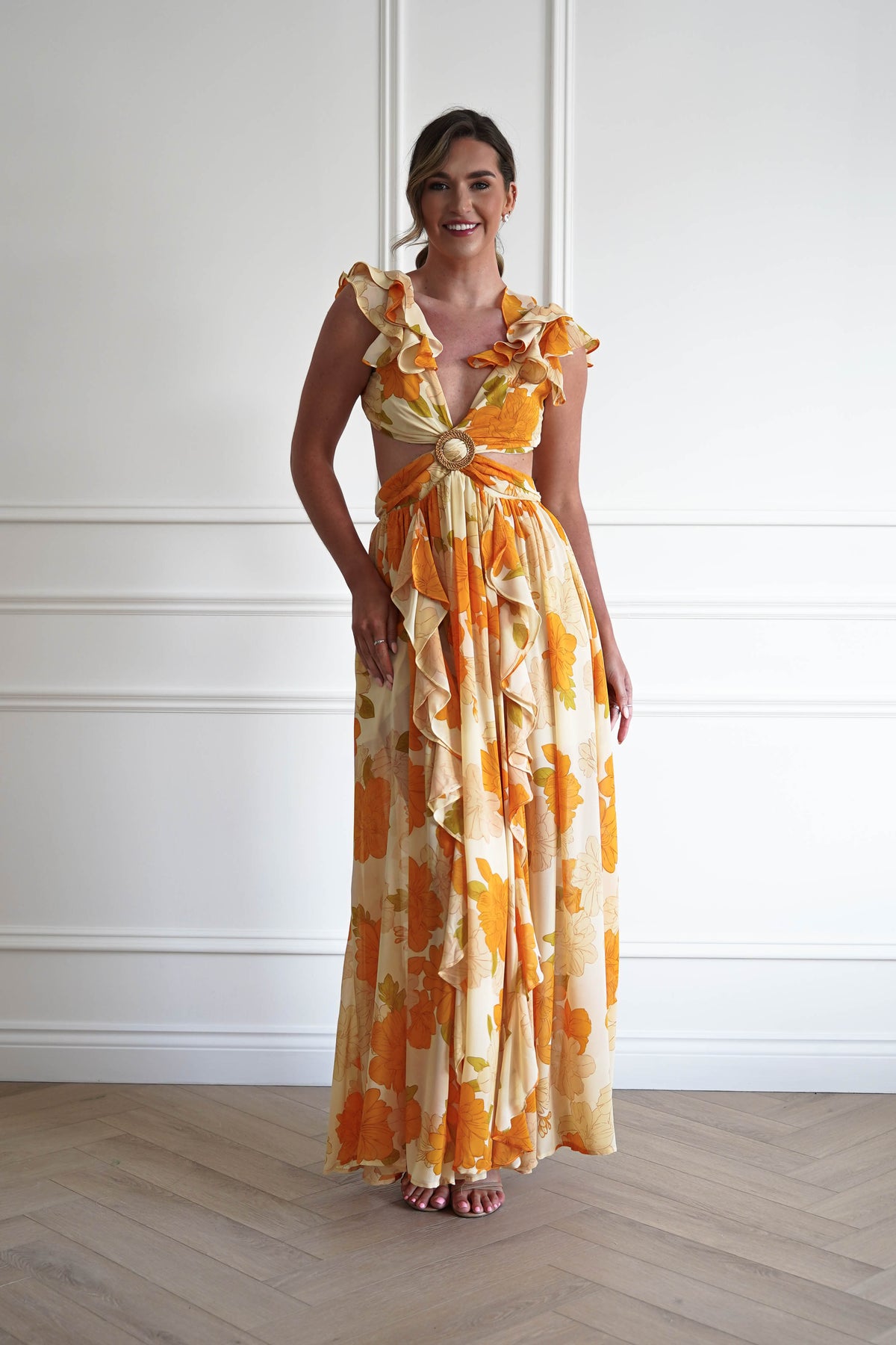 1*DONE -DRESS FORUM-FD11875-MANGOBLOOSOM Cut-Out Maxi Dress-Oh Hello Clothing