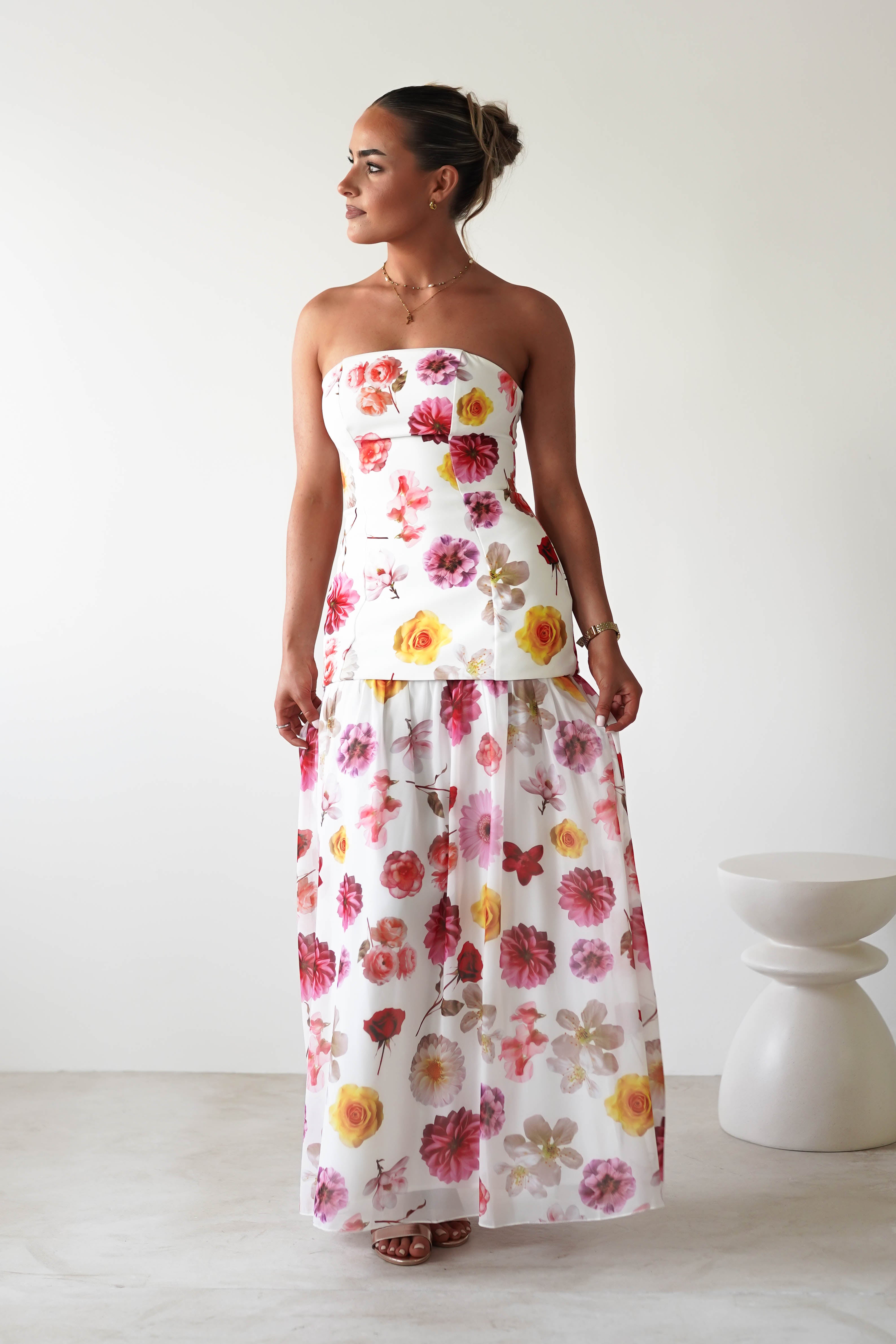 Talia Strapless Floral Print Maxi Dress Mixed Print | Wedding Guest Dress | Maxi | Oh Hello Clothing