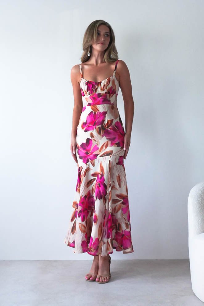 Amari Floral Print Midaxi Dress | Mixed Print-Oh Hello Clothing