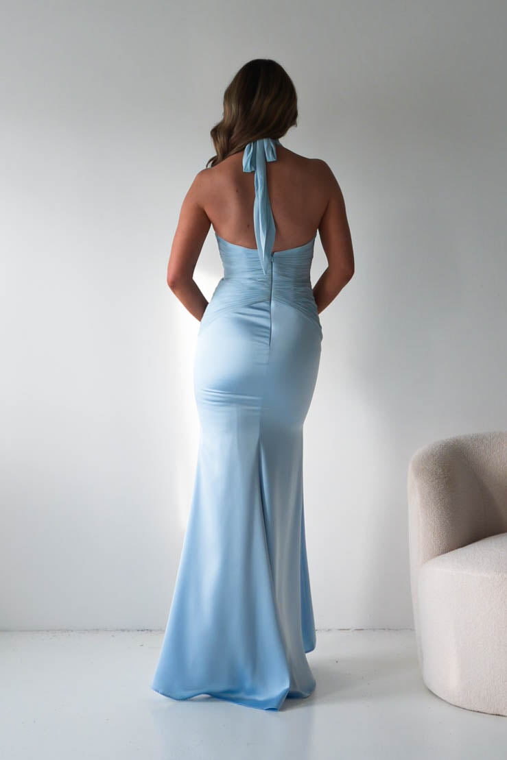 Austin Bodycon Halterneck Maxi Dress | Light Blue-Oh Hello Clothing