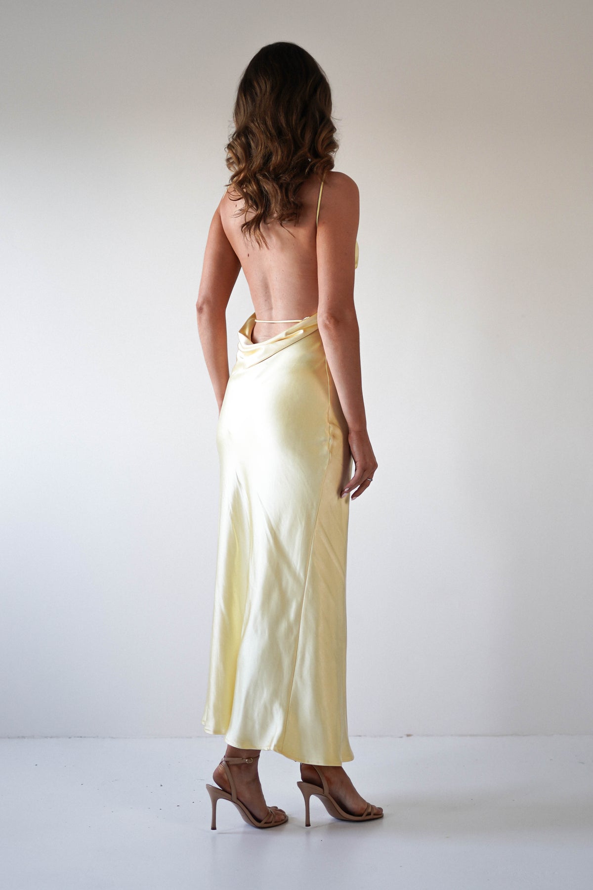 Bayleigh Soft Satin Maxi Dress | Yellow-Oh Hello Clothing