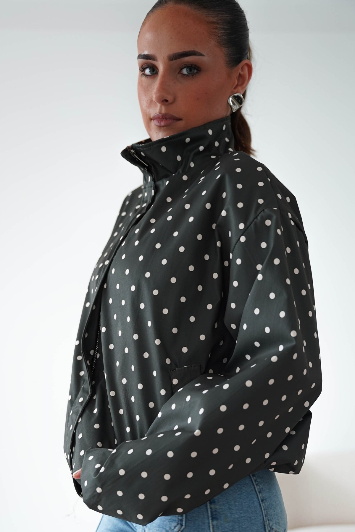 Becca Polka Dot Jacket | Green-Oh Hello Clothing