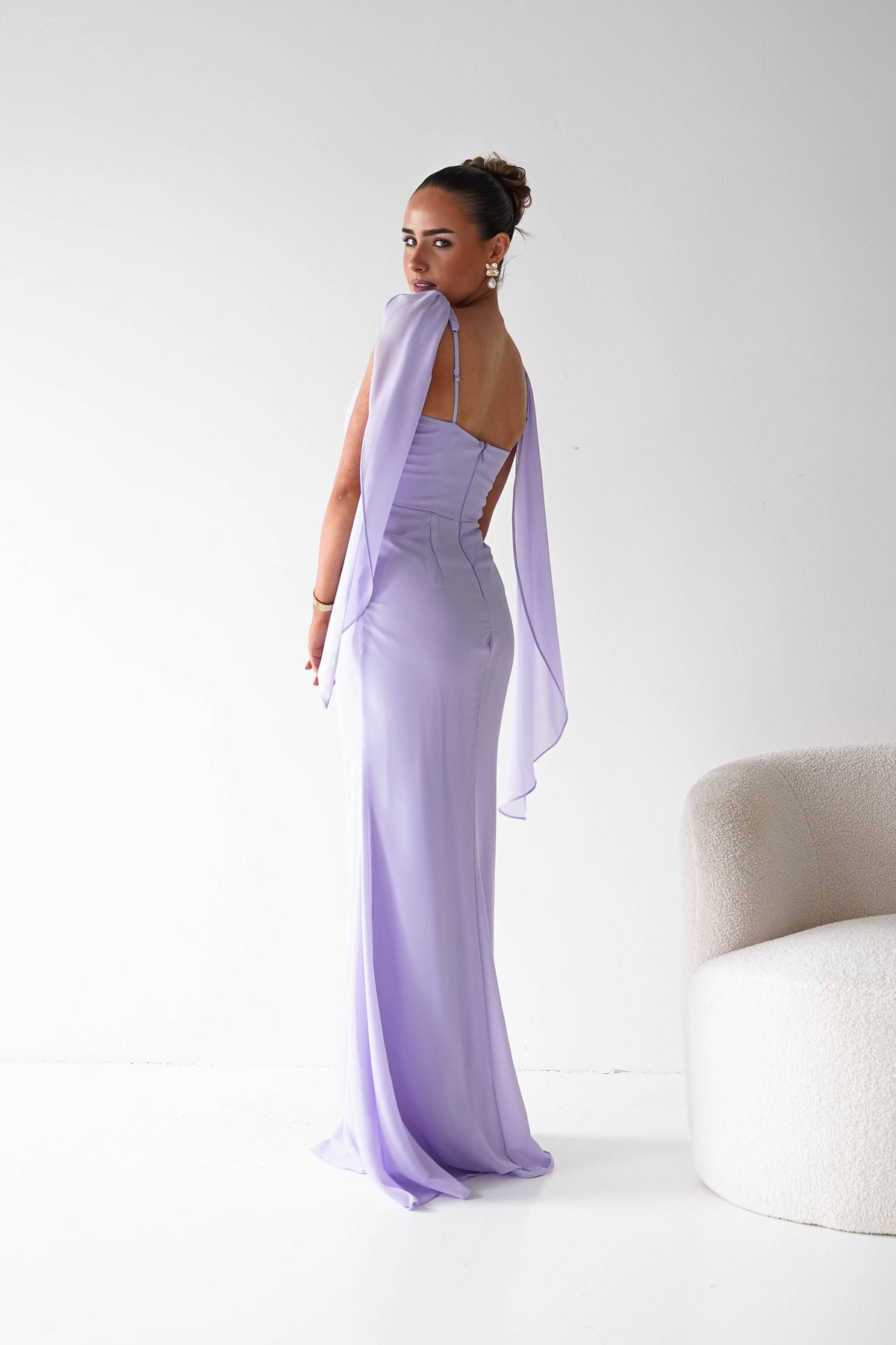 Belvini Chiffon Maxi Dress | Lavender-Oh Hello Clothing