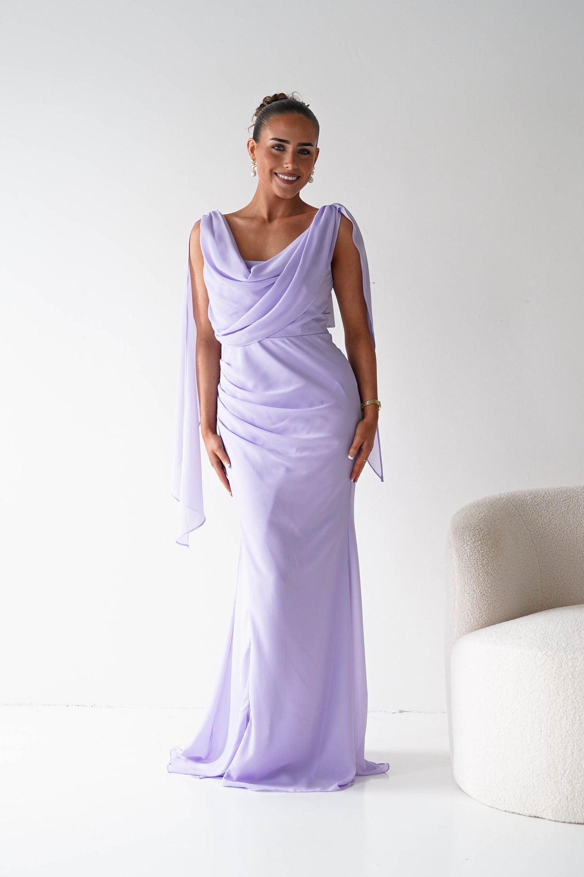 Belvini Chiffon Maxi Dress | Lavender-Oh Hello Clothing