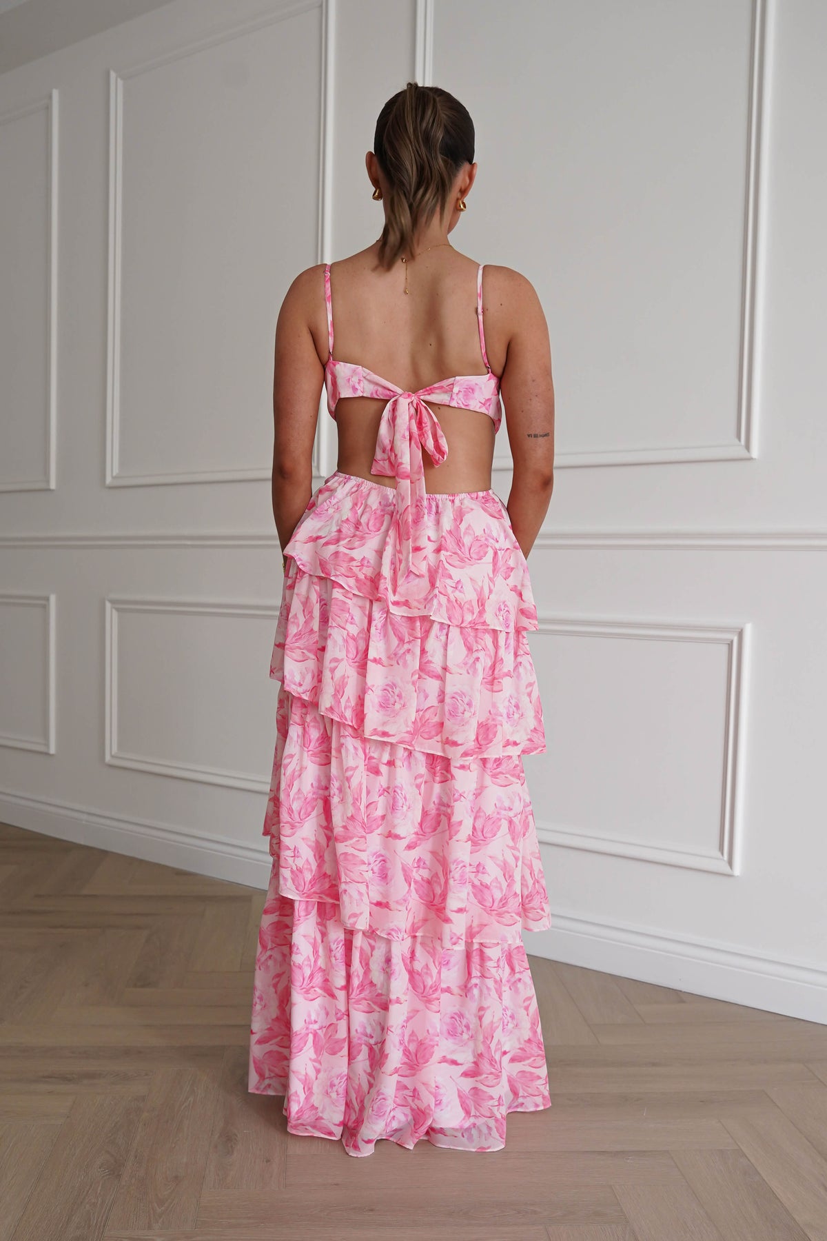 Beth Floral Tiered Maxi Dress | Pink-Oh Hello Clothing