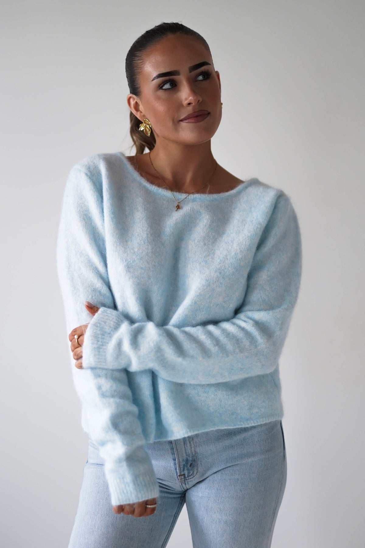 Bree Bow Back Detail Knit Jumper | Blue-Oh Hello Clothing