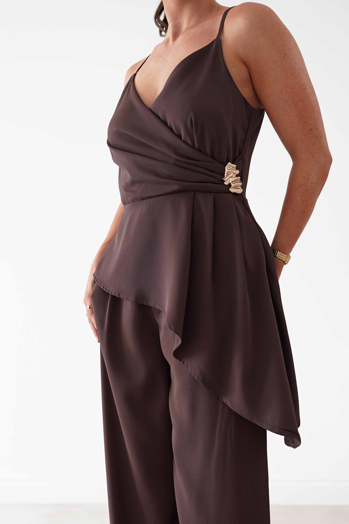 Bridget Asymmetric Co-Ord Set | Brown-Oh Hello Clothing