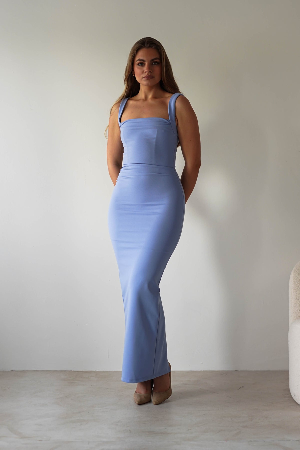 Brooke Square Neck Maxi Dress | Blue-Oh Hello Clothing