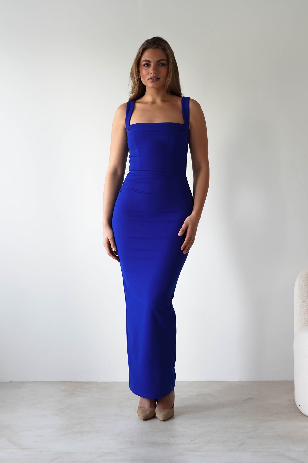 Brooke Square Neck Maxi Dress | Royal Blue-Oh Hello Clothing