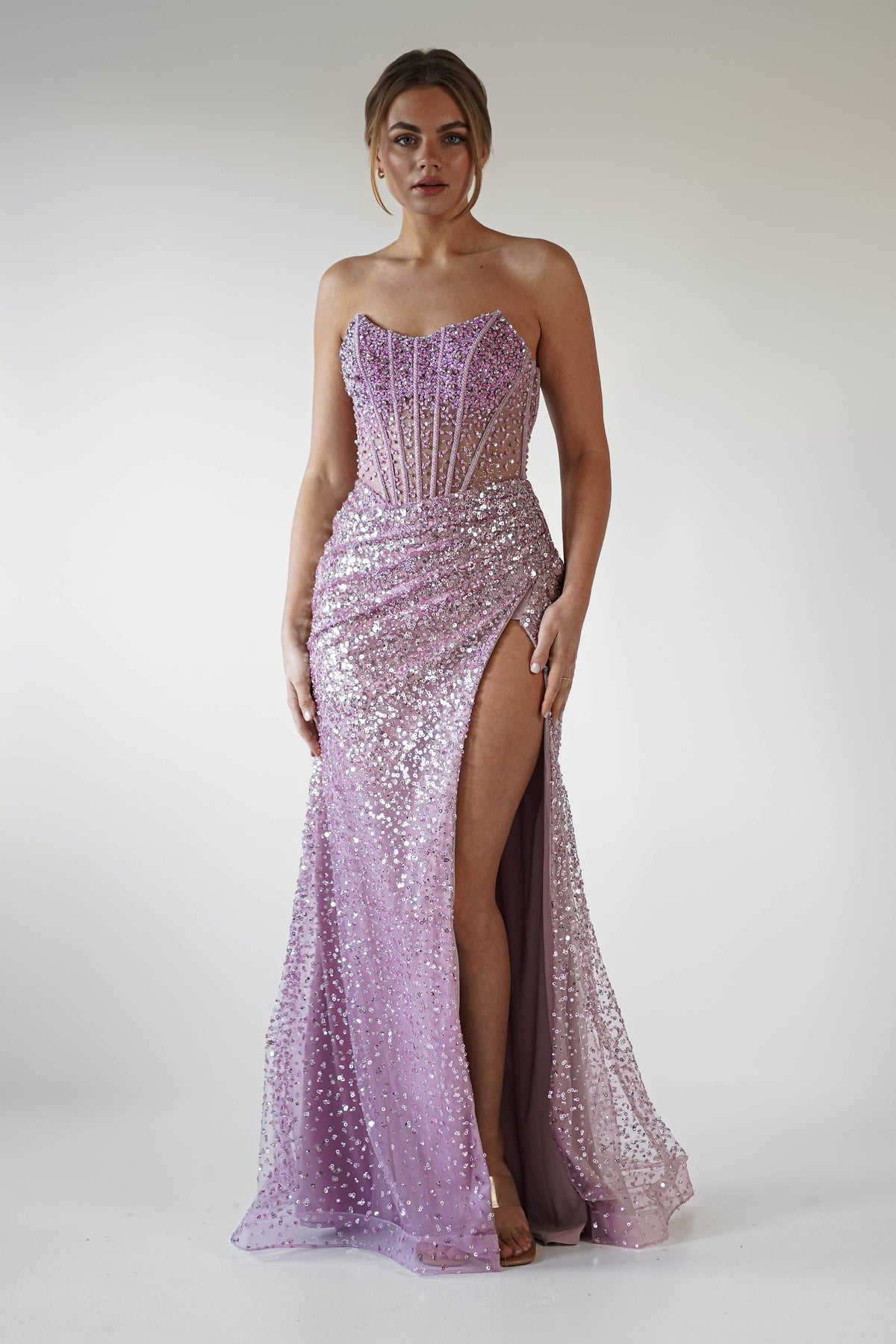 Cadenza Beaded Corset Gown | Mauve-Oh Hello Clothing