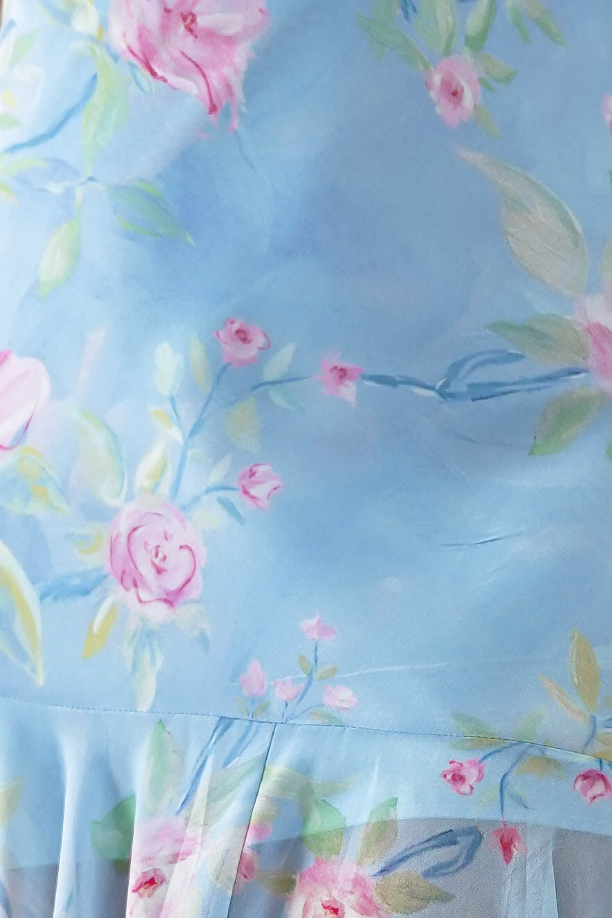 Calix Floral Asymmetric Midi Dress | Blue-Oh Hello Clothing