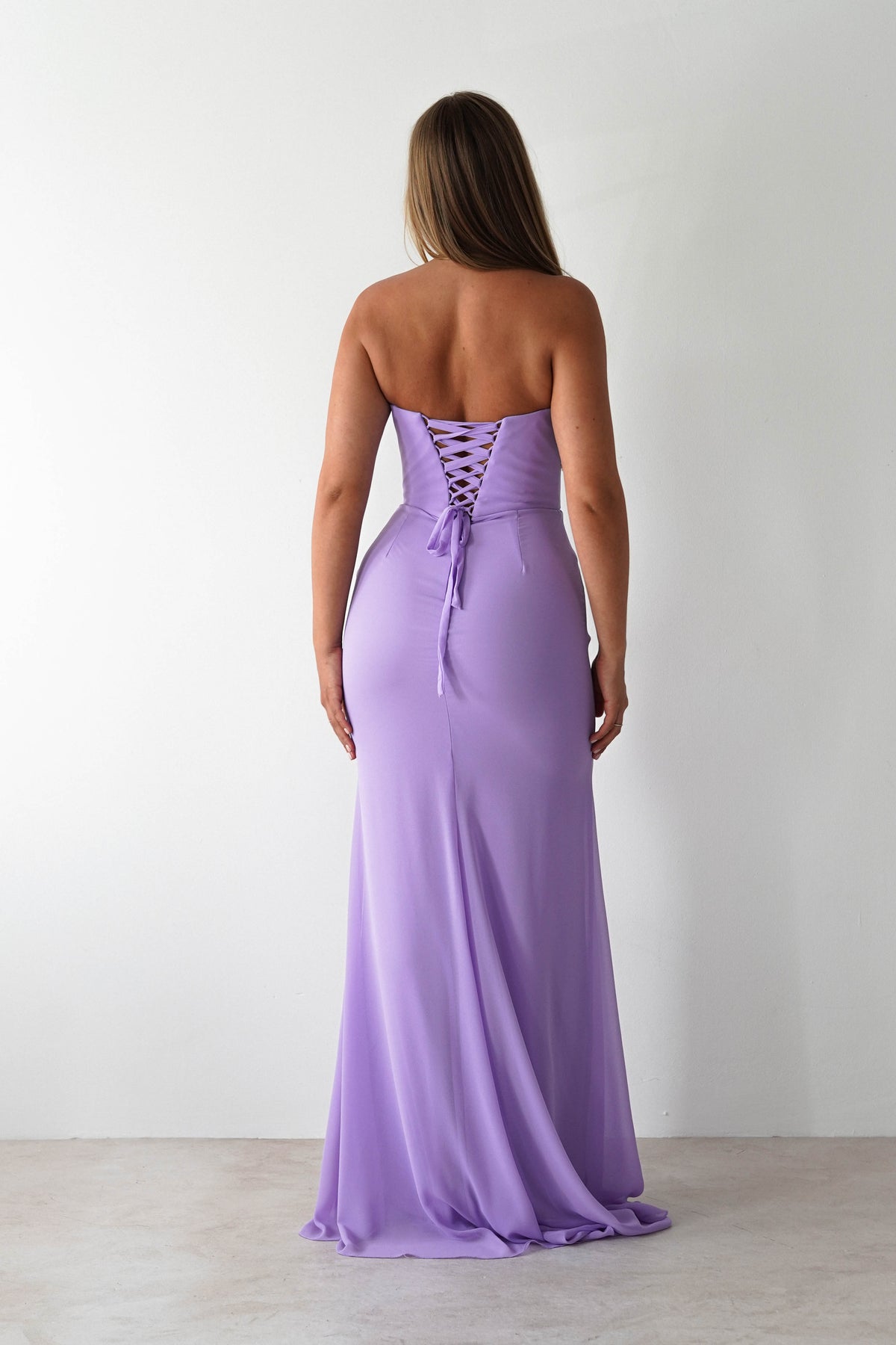 Caterina Strapless Maxi Dress | Lilac-Oh Hello Clothing