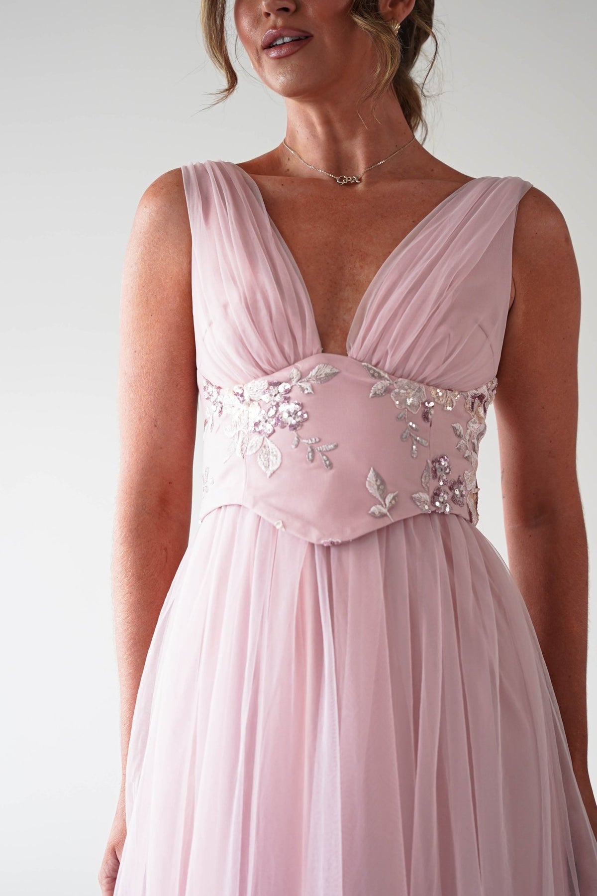 Cecilia Tulle Maxi Dress | Blush Pink-Oh Hello Clothing