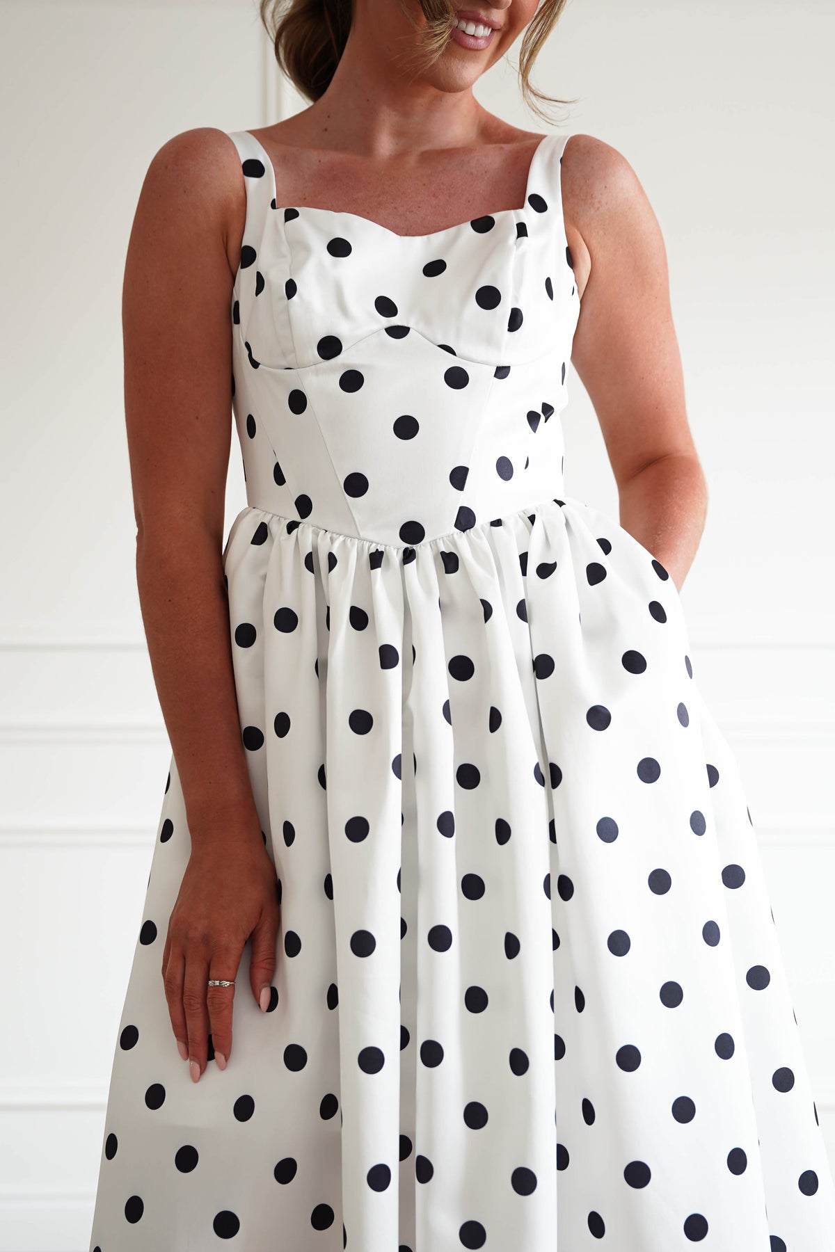 Coraline Polka Dot Maxi Dress | White-Oh Hello Clothing