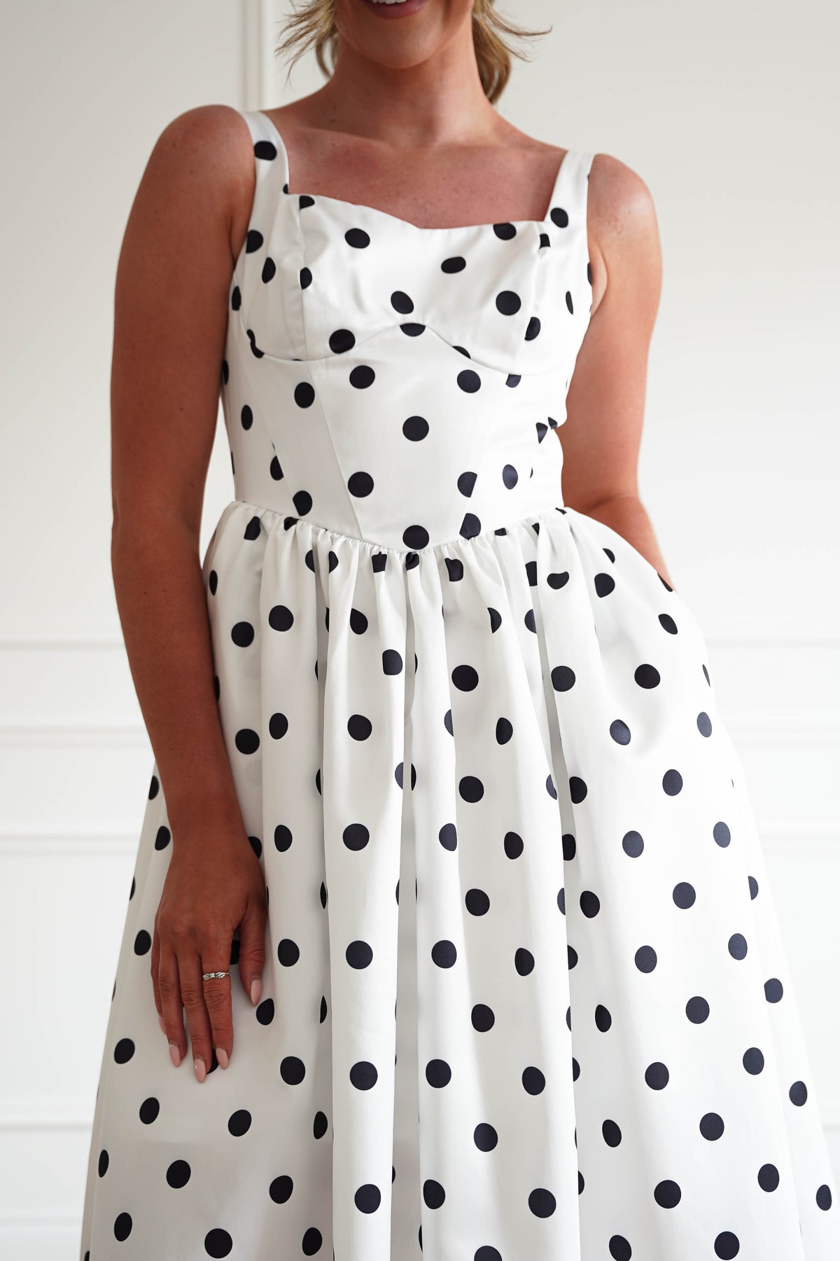 Coraline Polka Dot Maxi Dress | White-Oh Hello Clothing