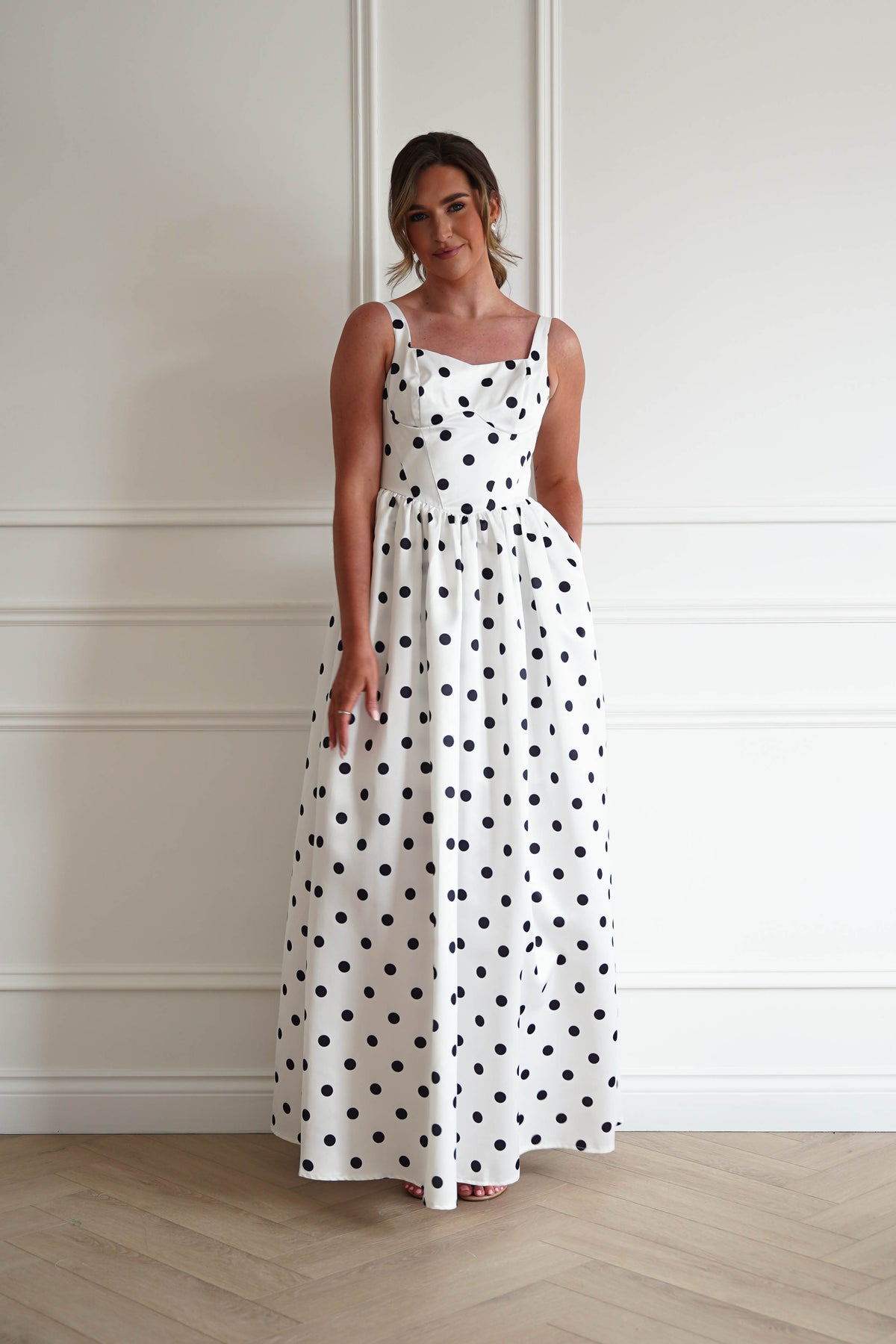 Coraline Polka Dot Maxi Dress | White-Oh Hello Clothing