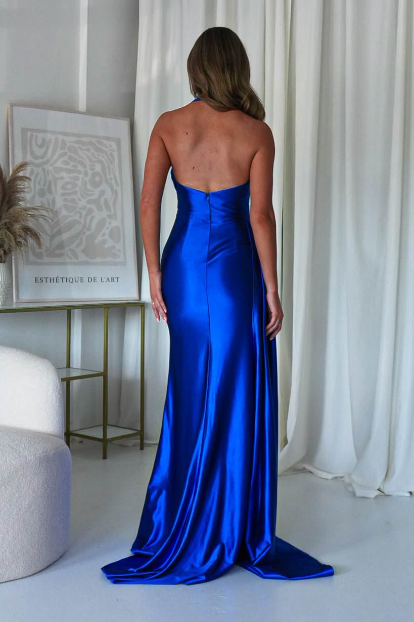 Daniella Halterneck Gown | Royal Blue-Oh Hello Clothing