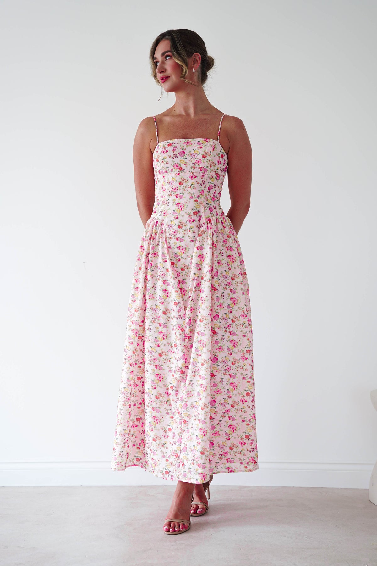 Elodie Floral Print Maxi Dress | Pink-Oh Hello Clothing