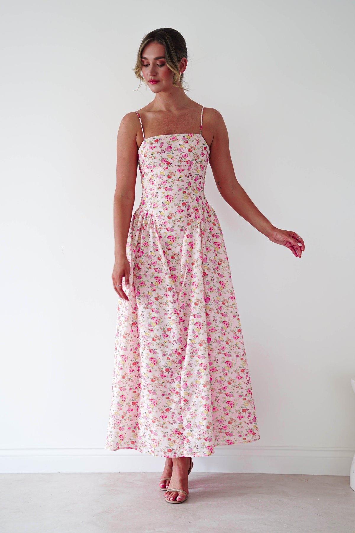 Elodie Floral Print Maxi Dress | Pink-Oh Hello Clothing