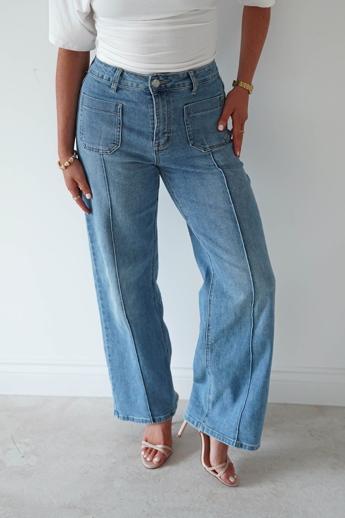 Enelia Wide Straight Jeans | Light Wash-Oh Hello Clothing