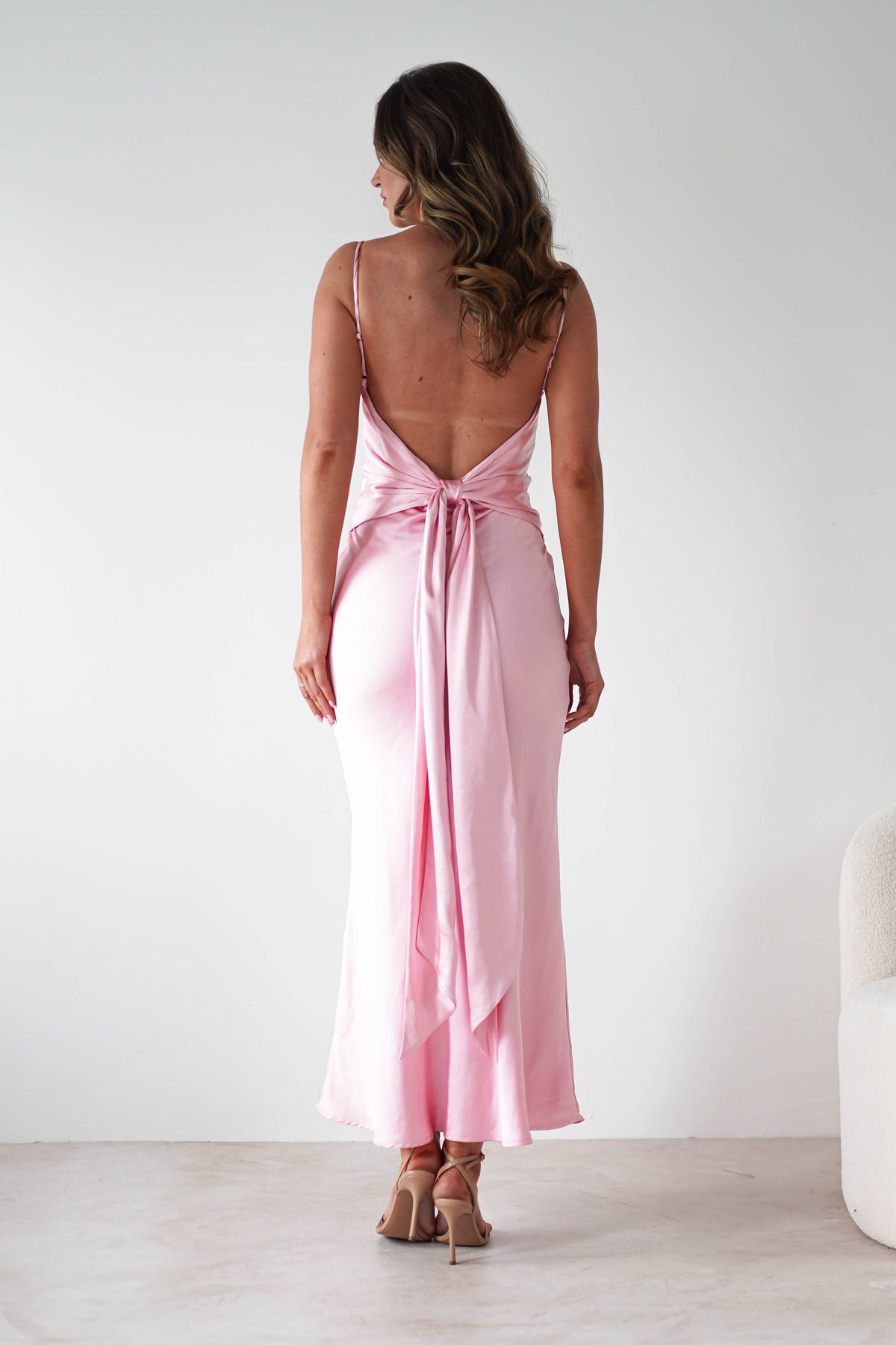 Hermie Silky Satin Maxi Dress | Pink-Oh Hello Clothing