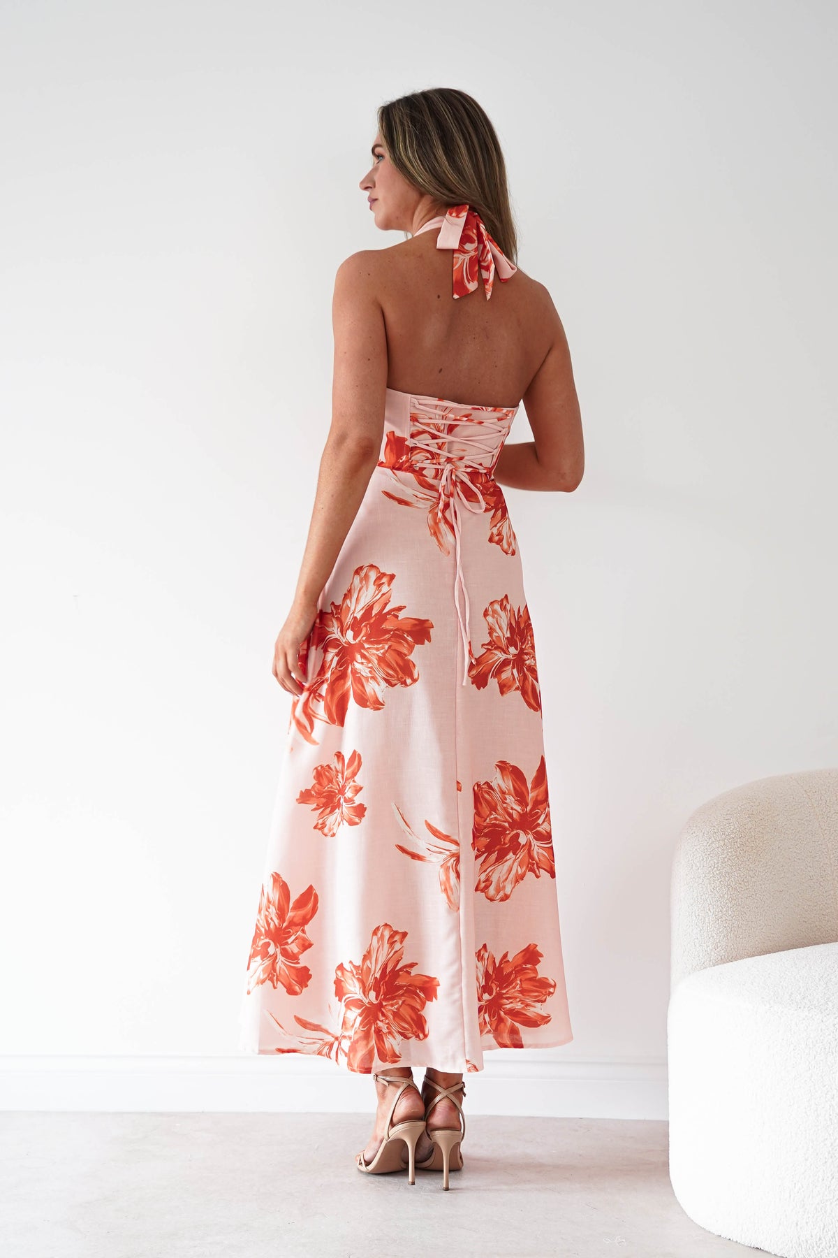 Lea Floral Halterneck Maxi Dress | Orange-Oh Hello Clothing