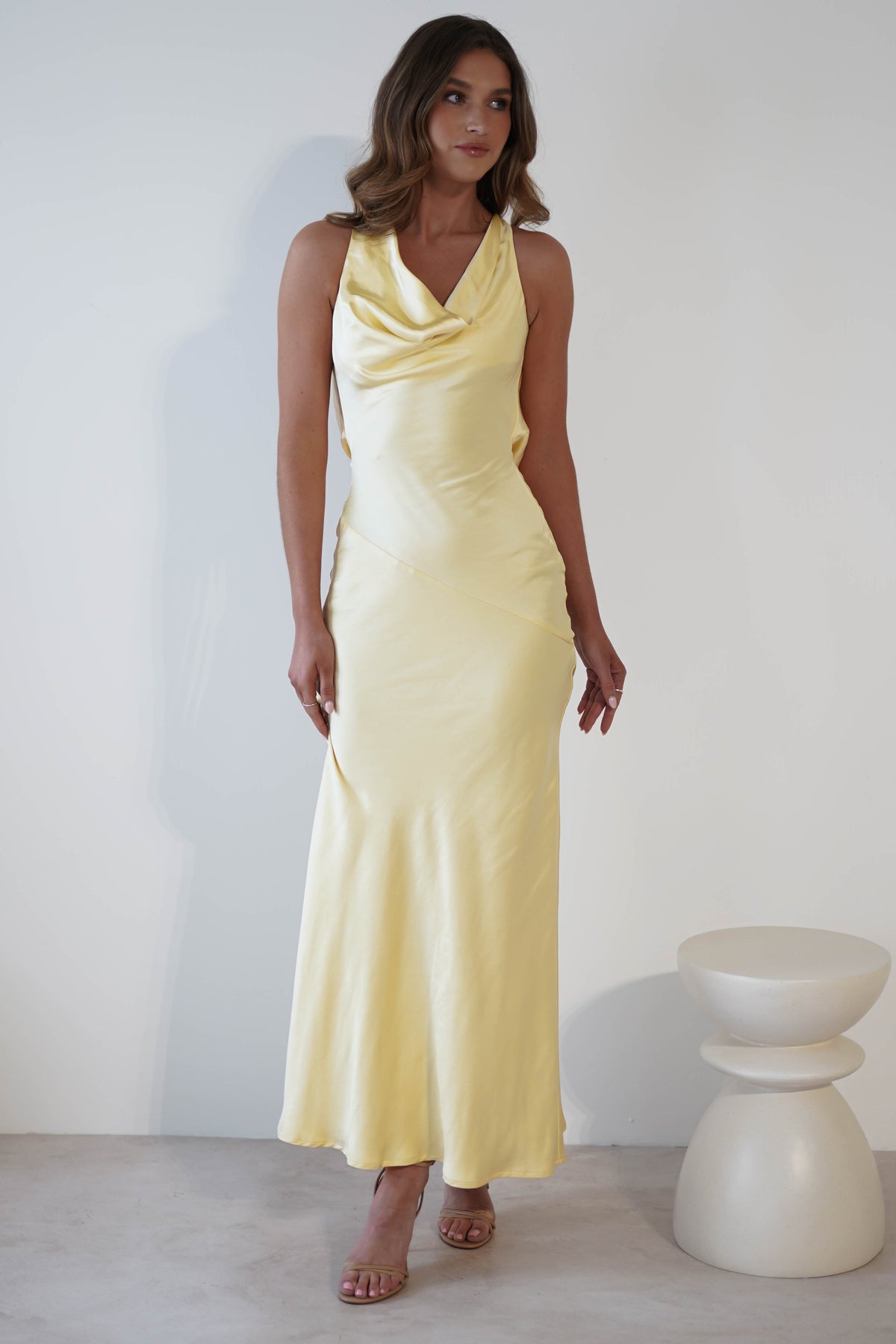 Leah Cowl Neckline Maxi Dress | Yellow-Oh Hello Clothing