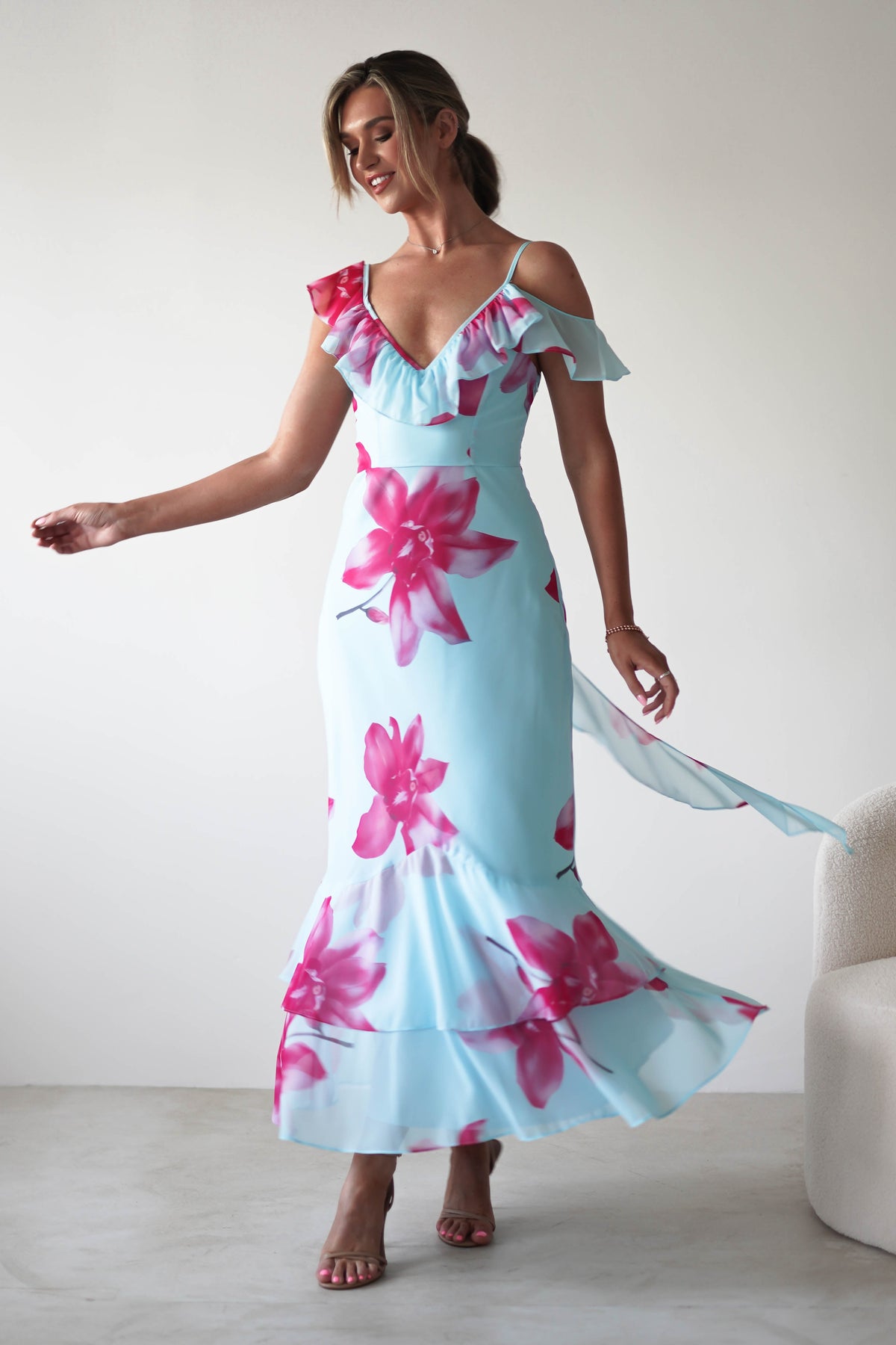 Leonie Floral Print Maxi Dress | Blue-Oh Hello Clothing
