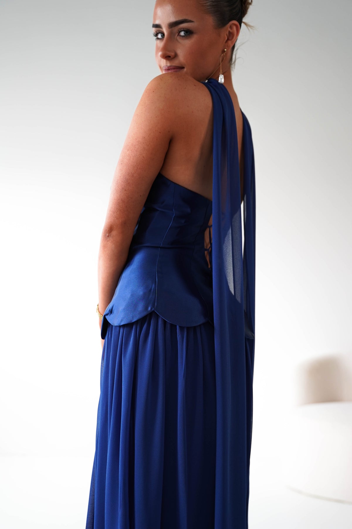 Leonora Strapless Corset Maxi Dress | Navy-Oh Hello Clothing