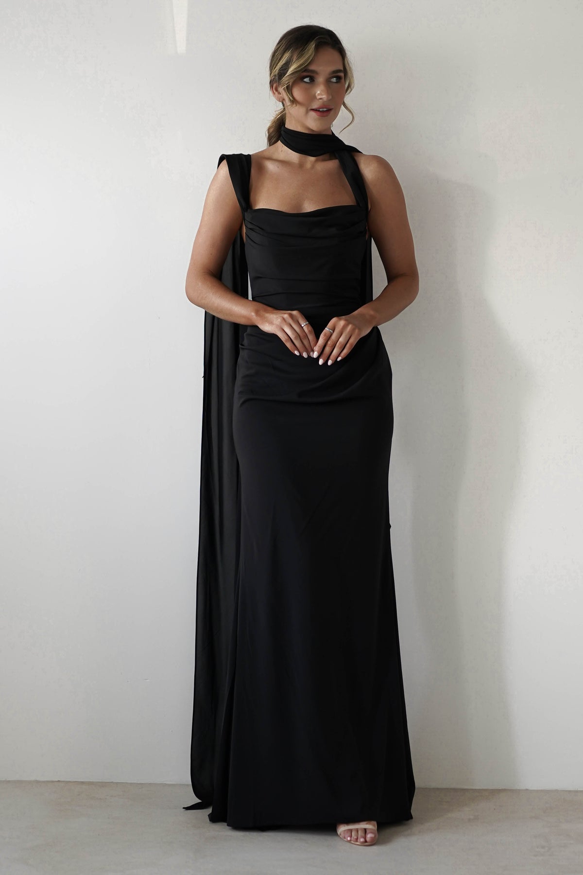 Lisa Multiway Chiffon Gown | Black-Oh Hello Clothing