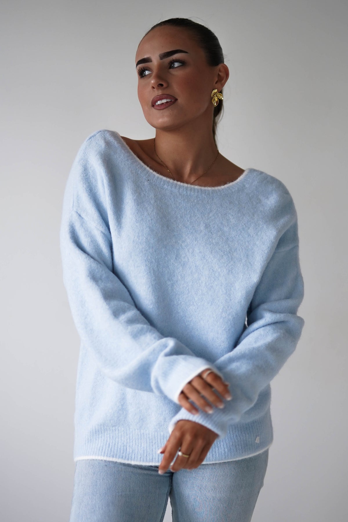 Lula Bow Detail Knit Jumper | Blue-Oh Hello Clothing