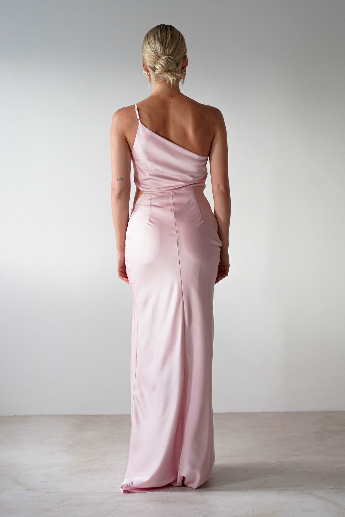 Lyra Soft Matte Satin Maxi Dress | Blush Pink-Oh Hello Clothing
